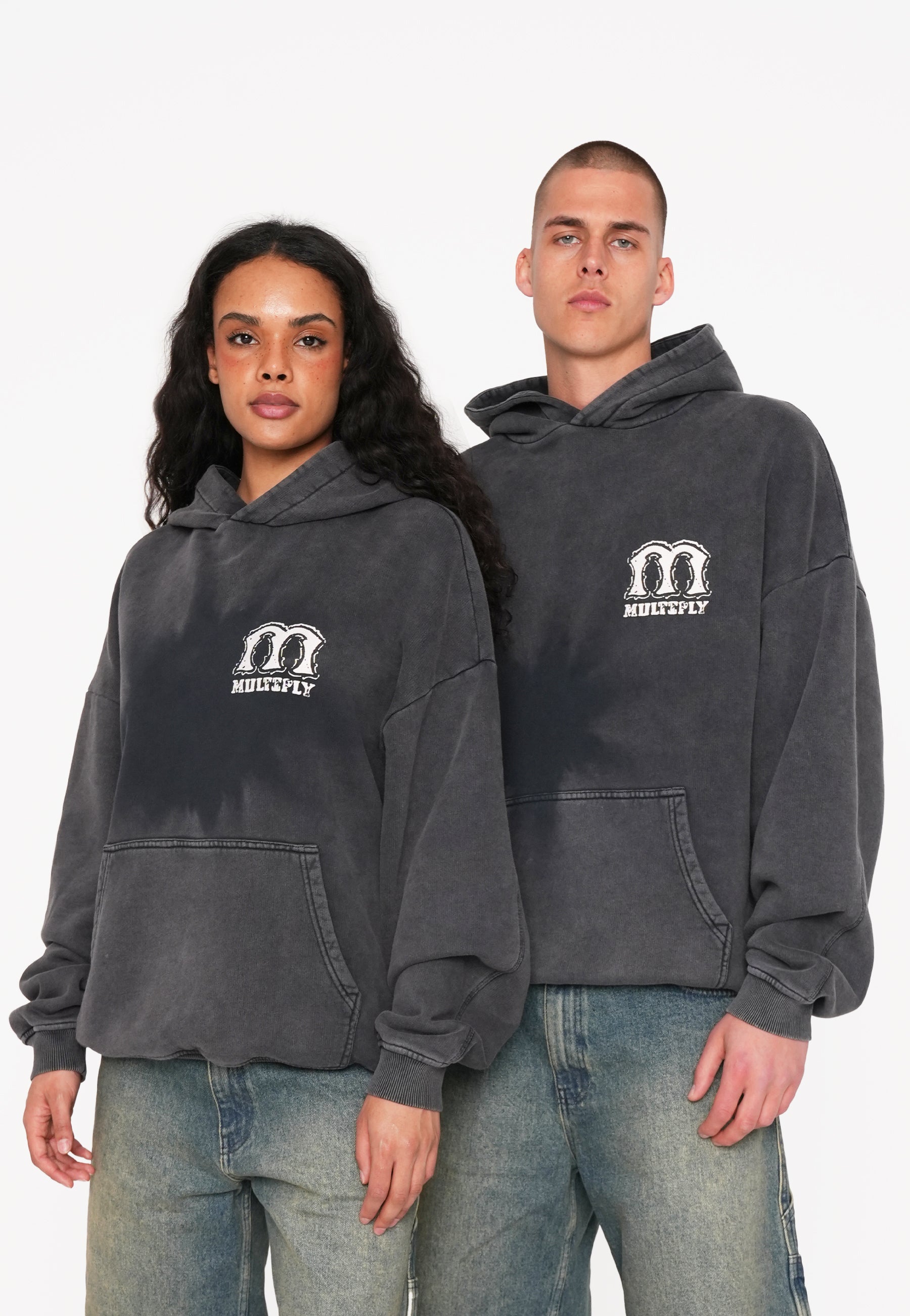 Oversize Hoodie MULTIPLY TIE DYE Black Washed