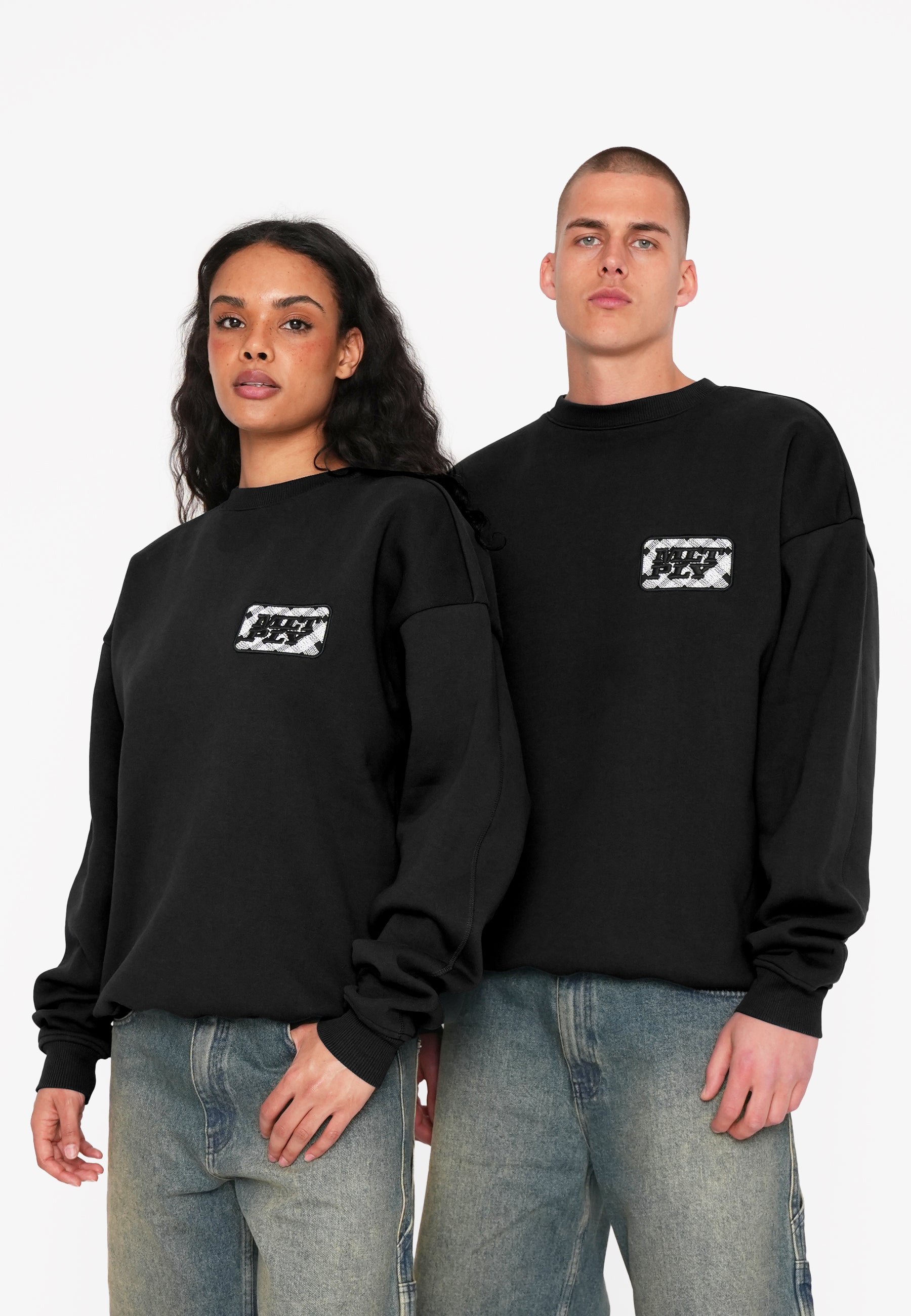 Oversize Sweatshirt CHECKERED Black