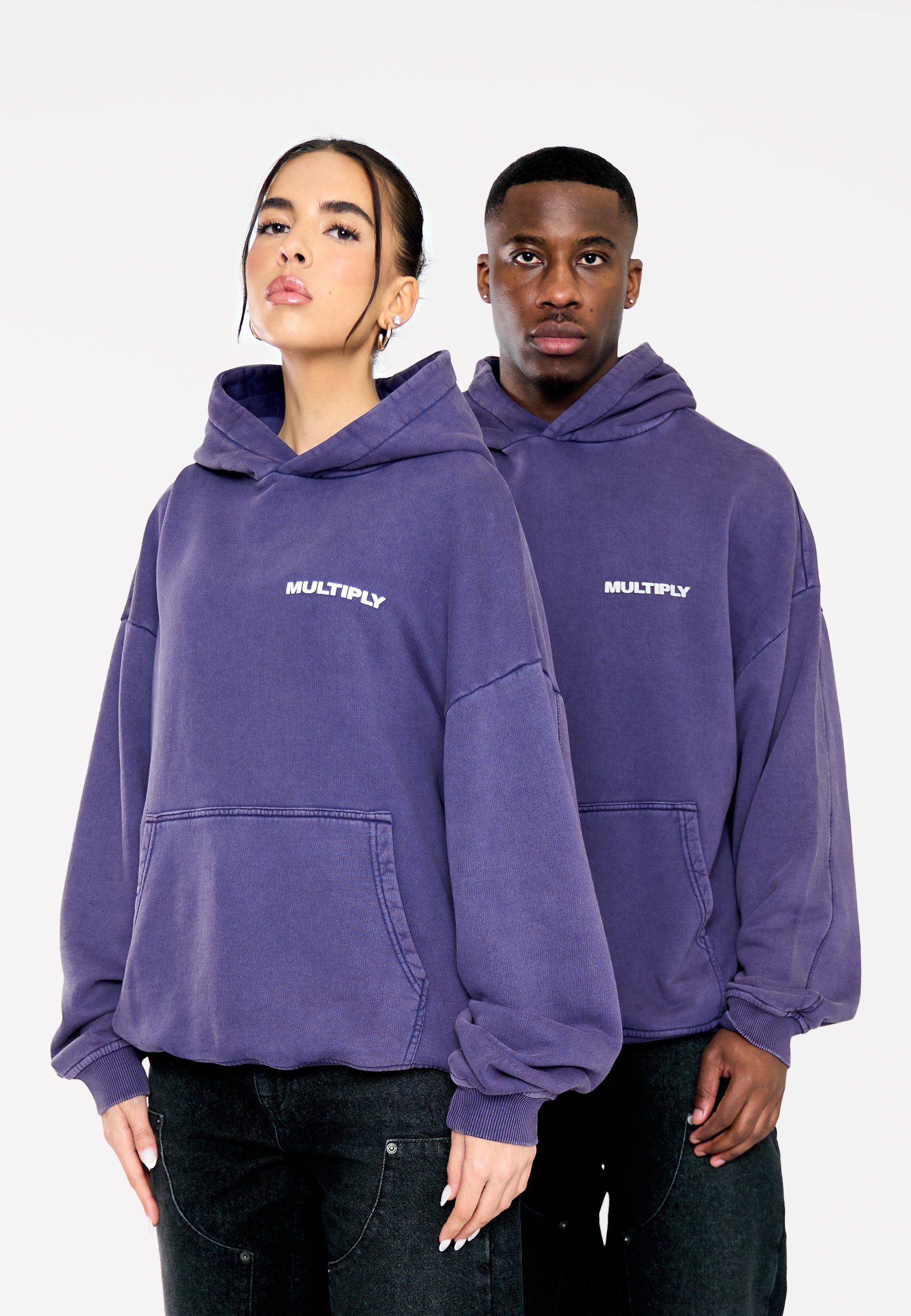 Oversize Hoodie MULTIPLY Purple Velvet Washed