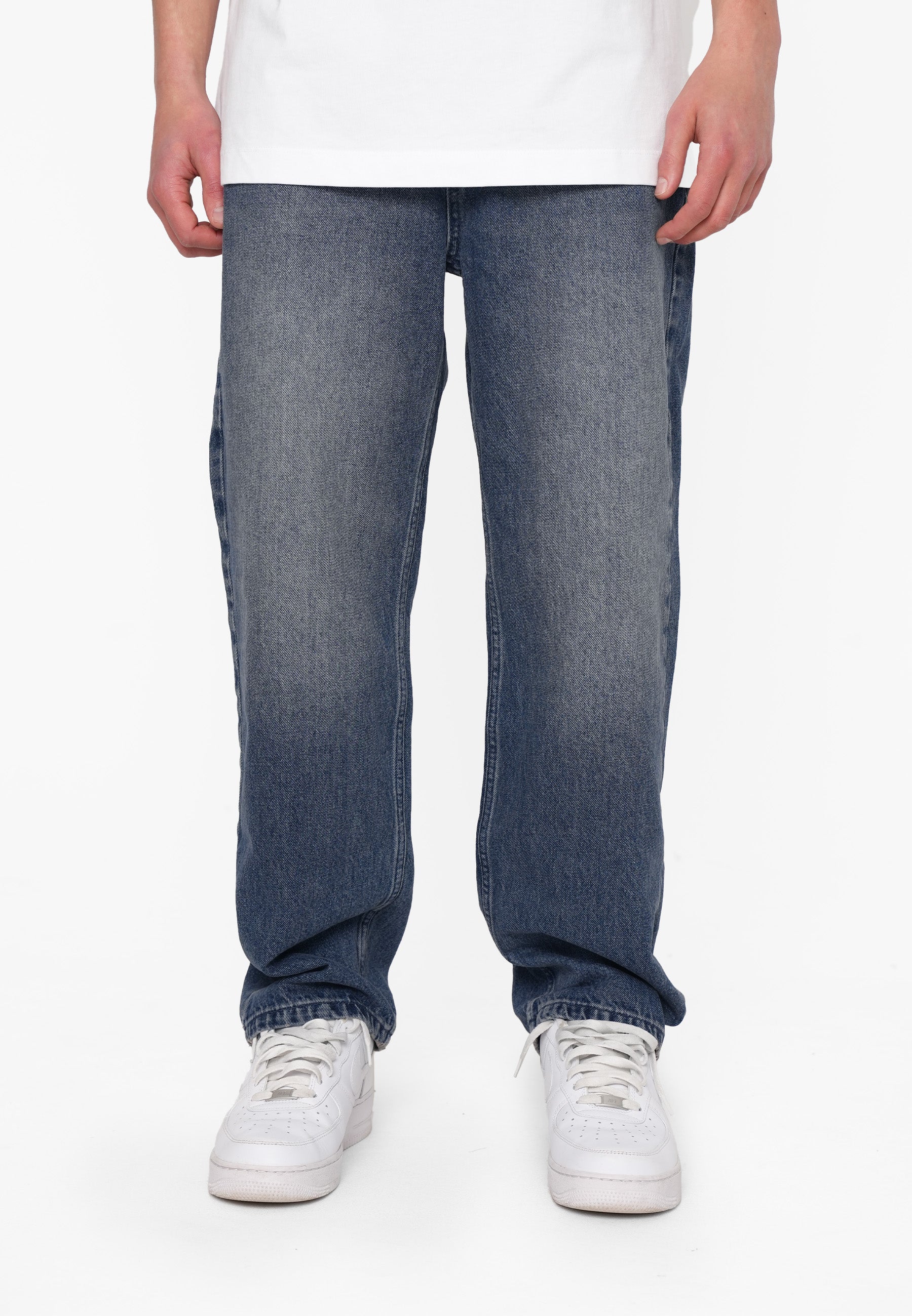 Wide Straight Jeans SLICK Blue Beige