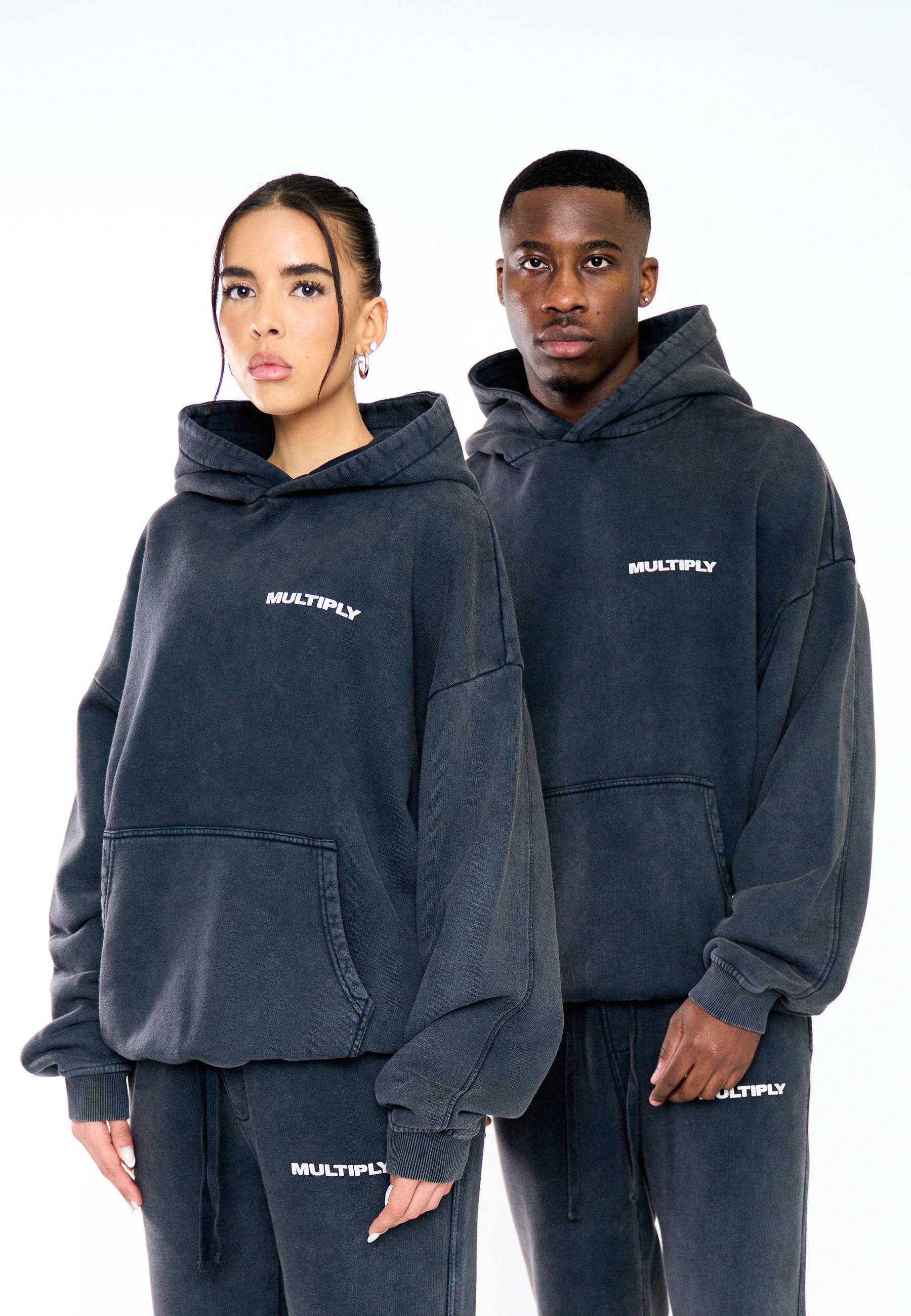 Oversize Hoodie MULTIPLY Black Washed