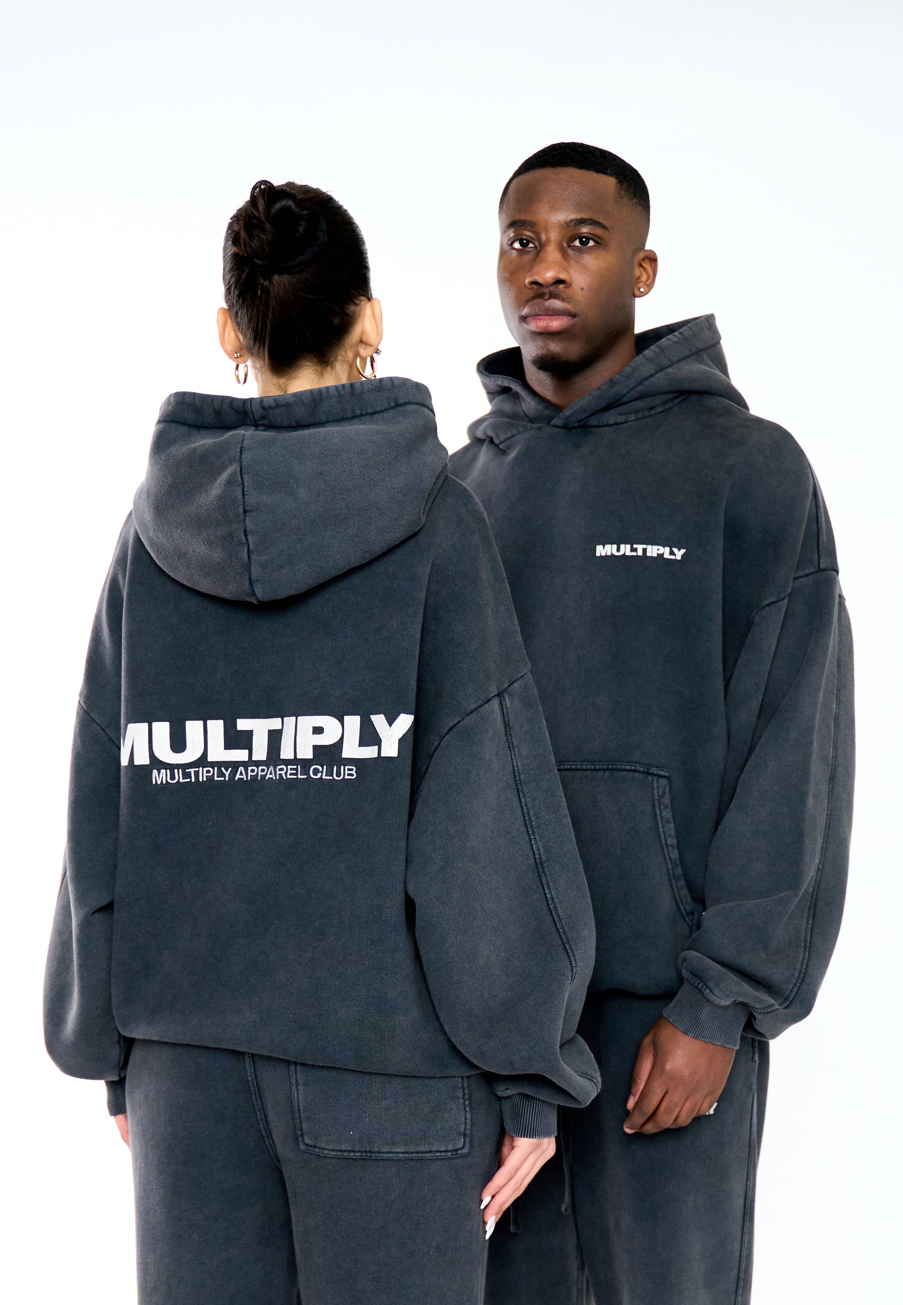 Oversize Hoodie MULTIPLY Black Washed