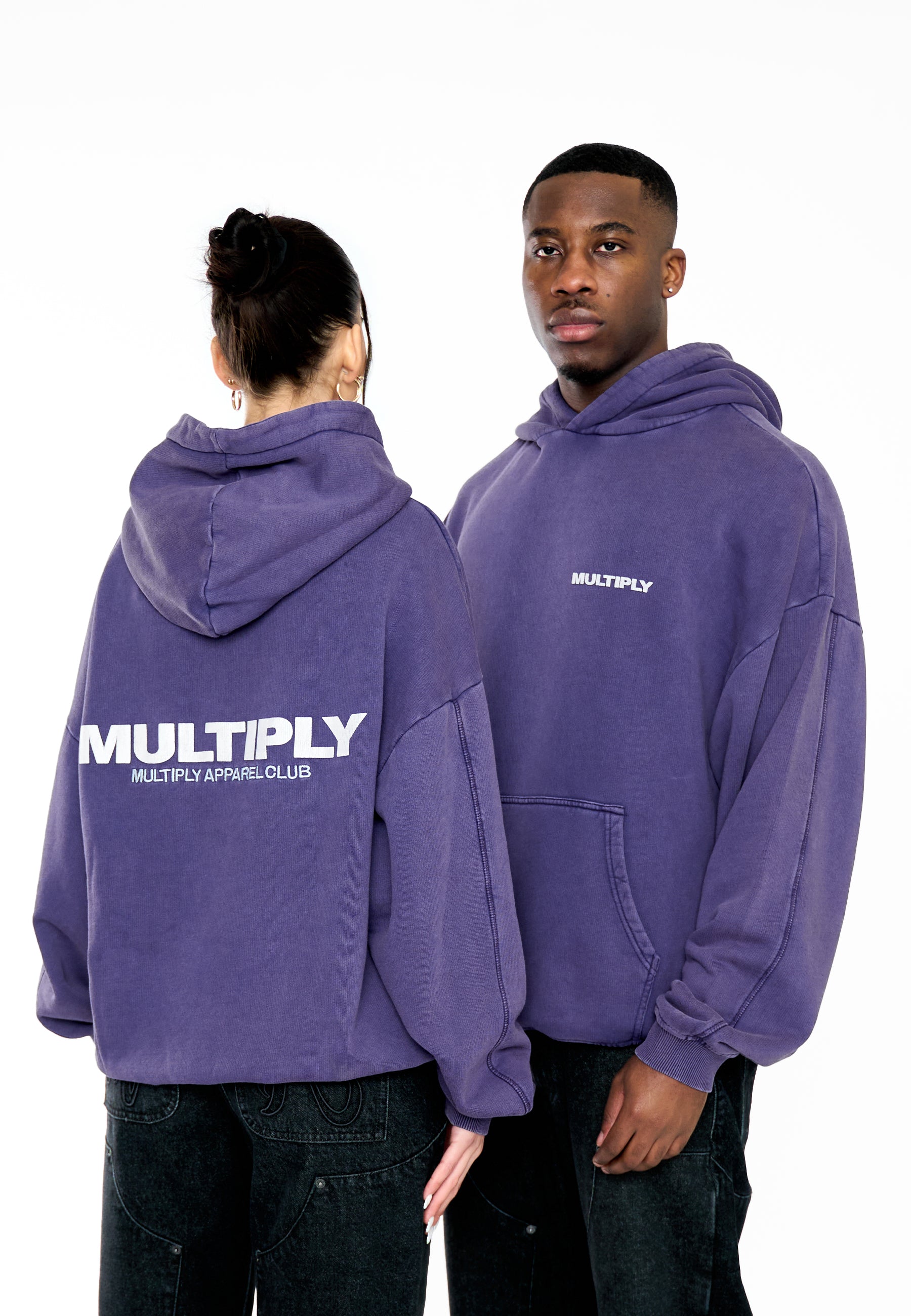 Oversize Hoodie MULTIPLY Purple Velvet Washed