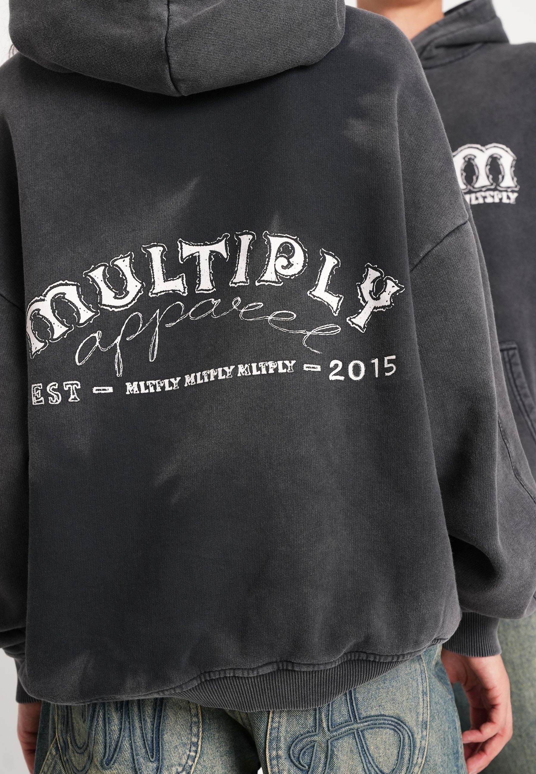 Oversize Hoodie MULTIPLY TIE DYE Black Washed