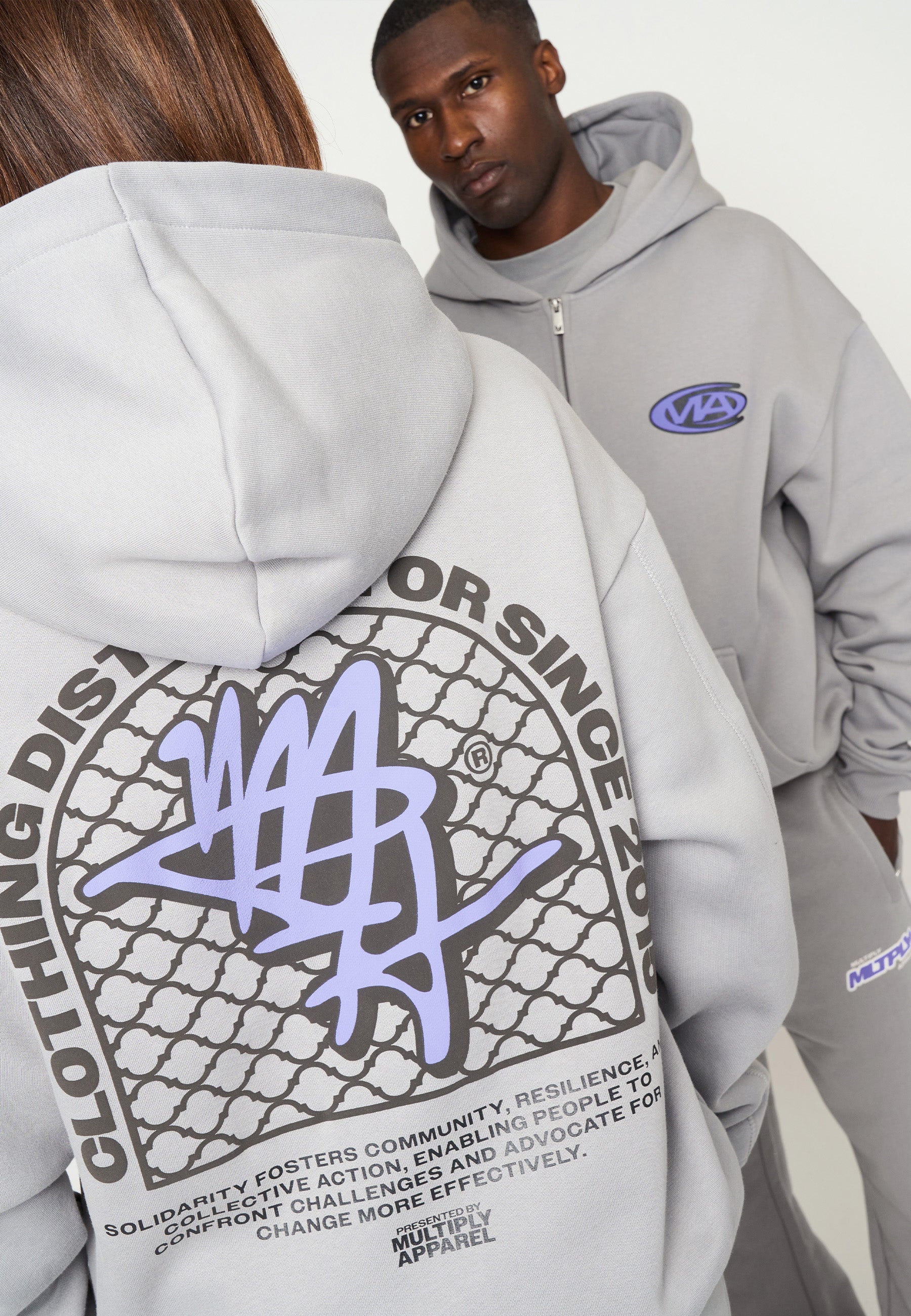 Oversize Zip Hoodie COHESION Ultimate Grey