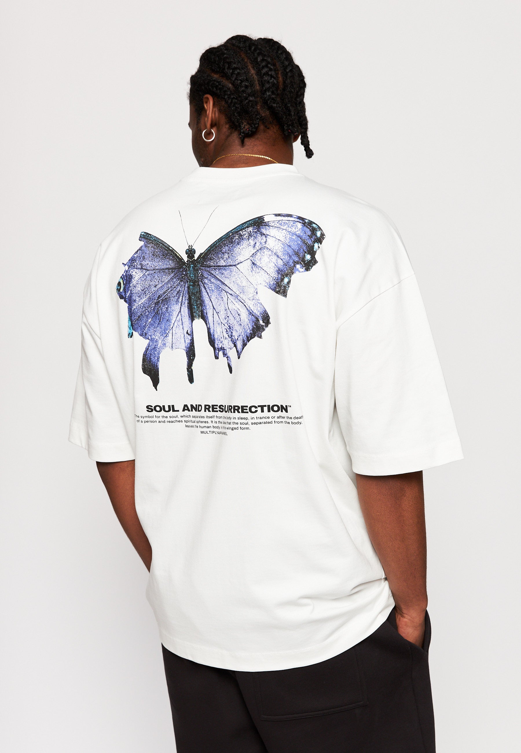 Oversize T-shirt BUTTERFLY Off White