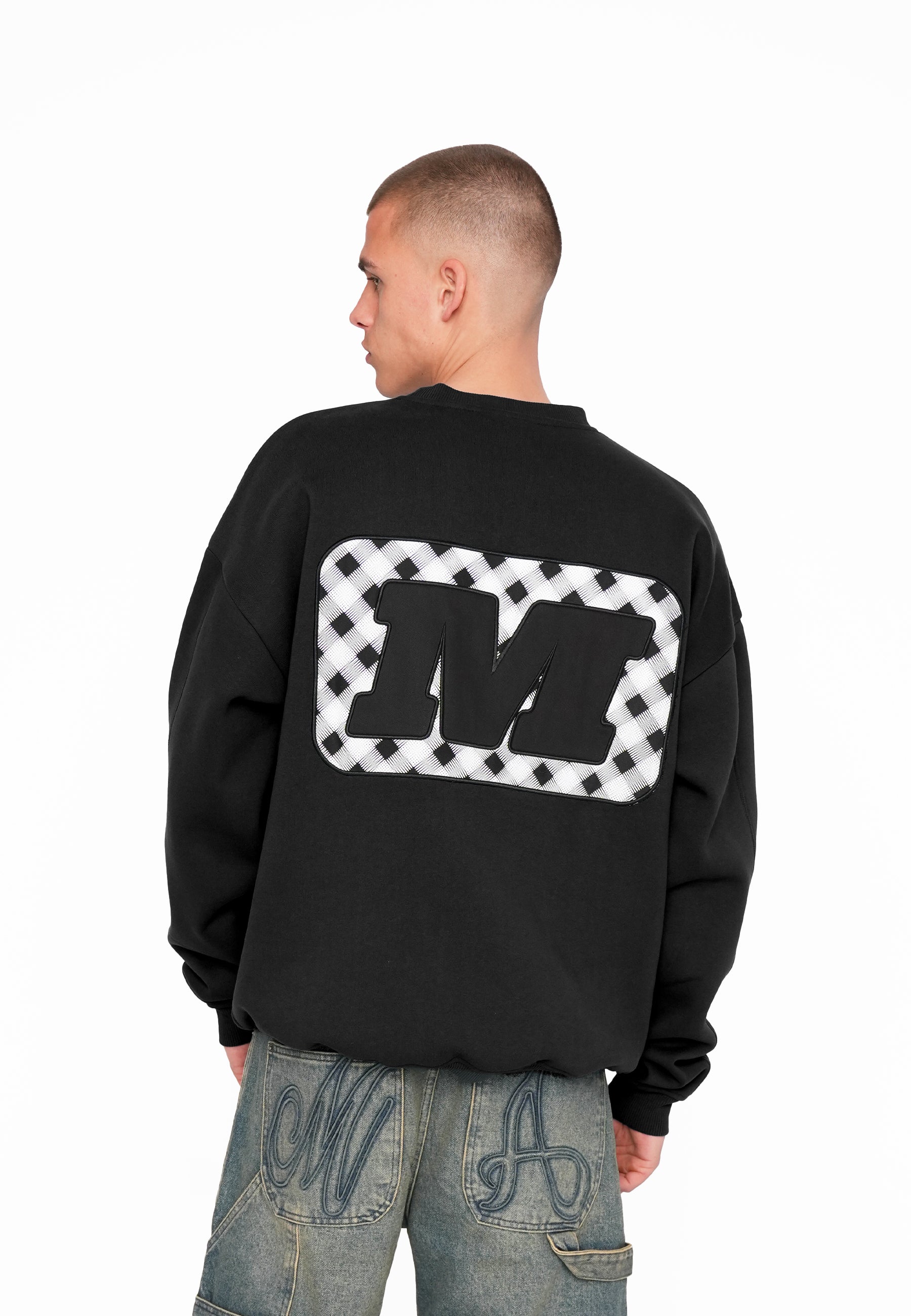 Oversize Sweatshirt CHECKERED Black