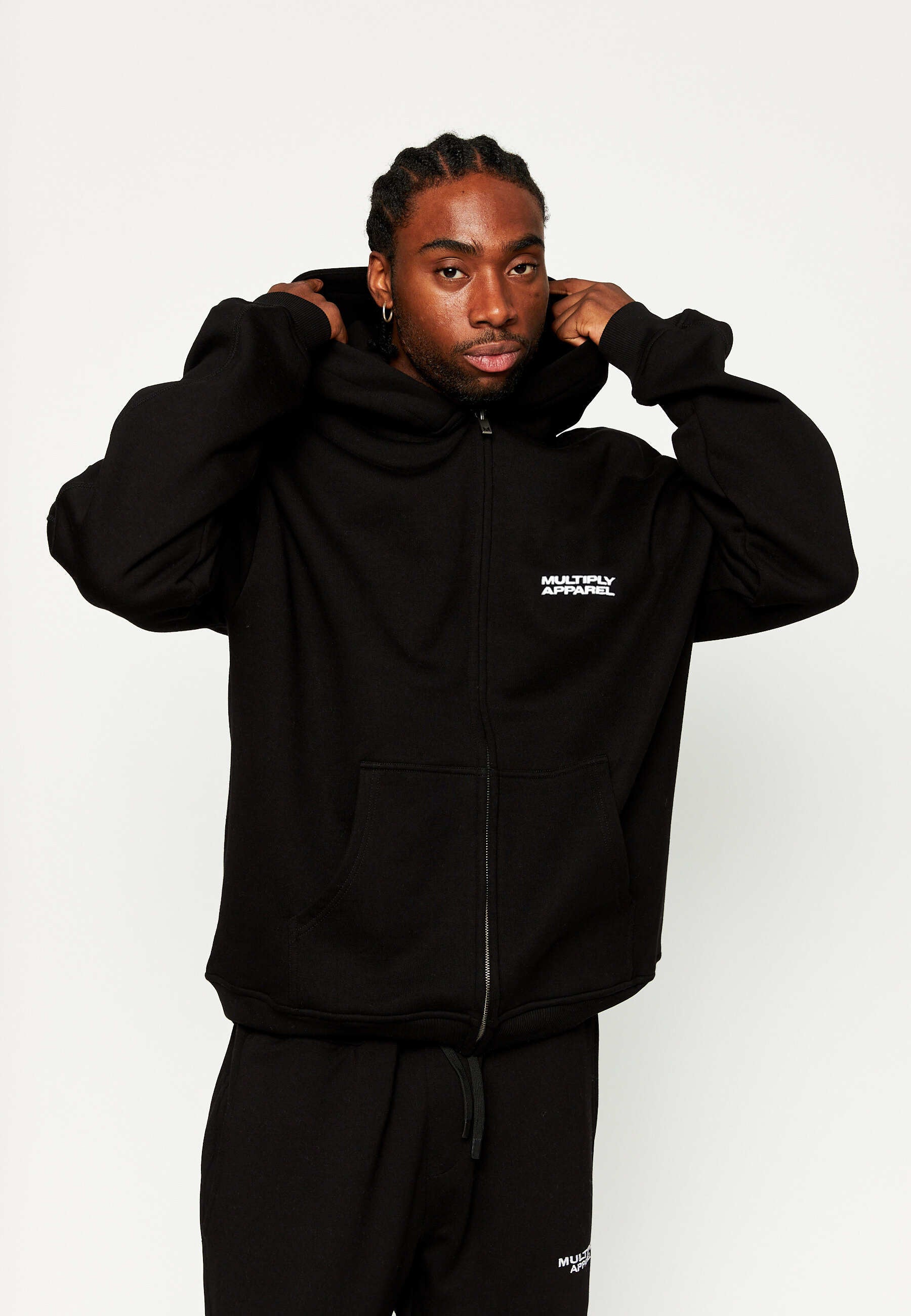 Oversize Zip Hoodie DIE FOR YOU Black