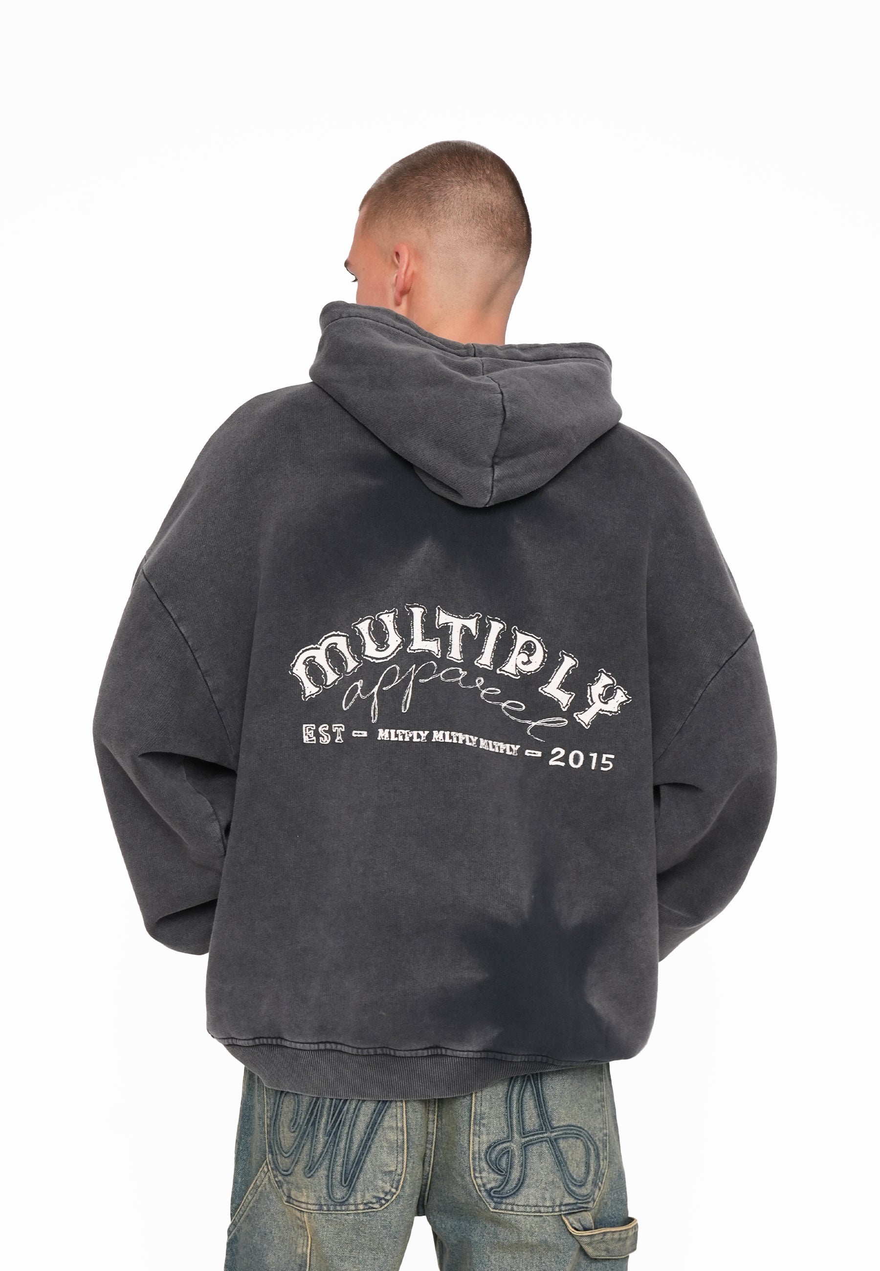 Oversize Hoodie MULTIPLY TIE DYE Black Washed