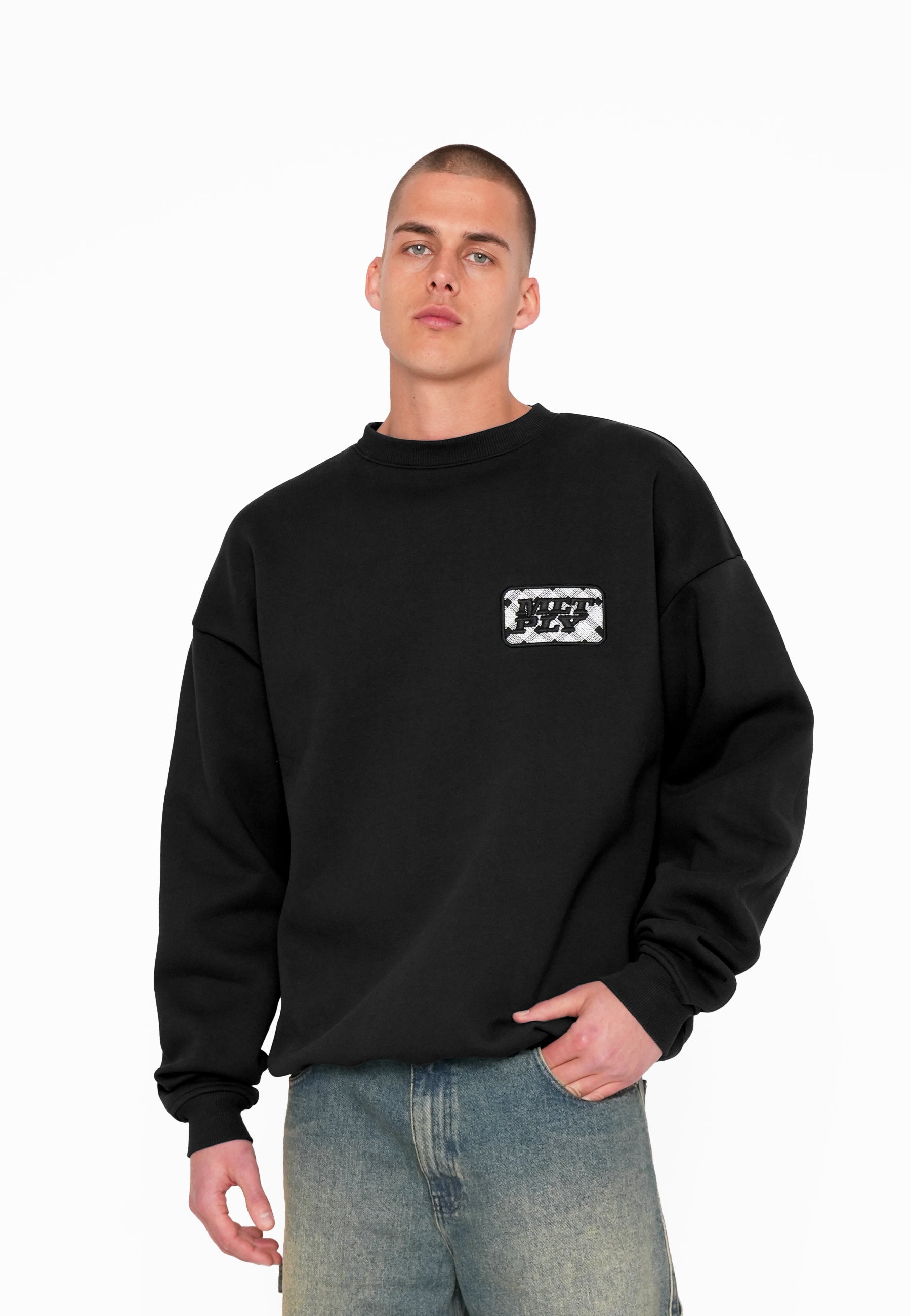 Oversize Sweatshirt CHECKERED Black