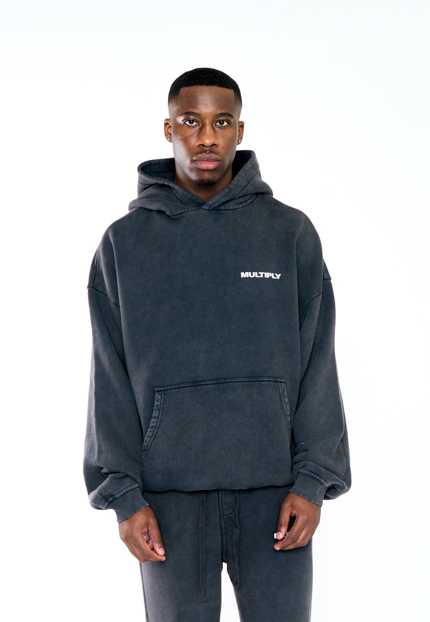 Oversize Hoodie MULTIPLY Black Washed
