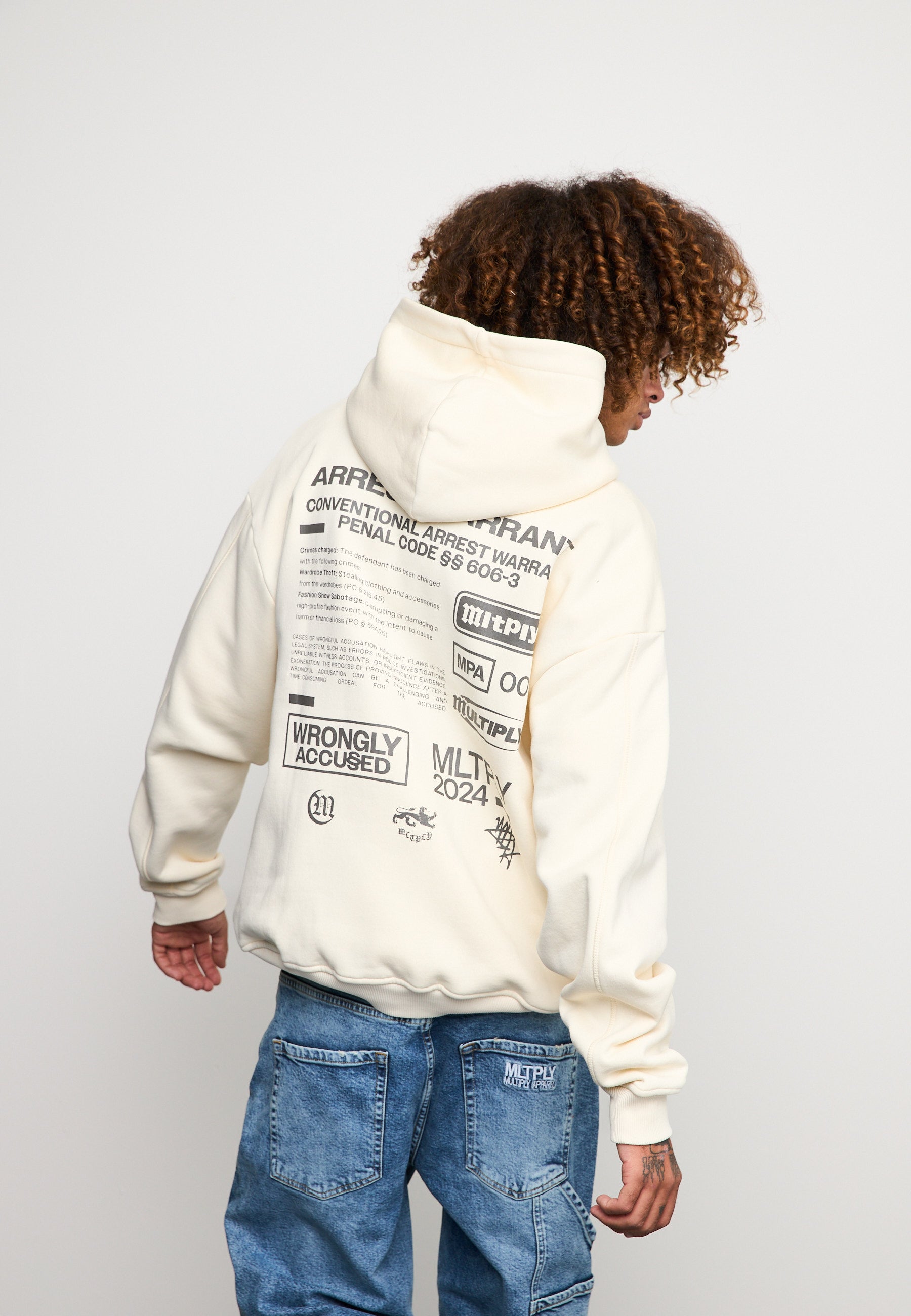 Oversize zip hoodie WARRANT Egret