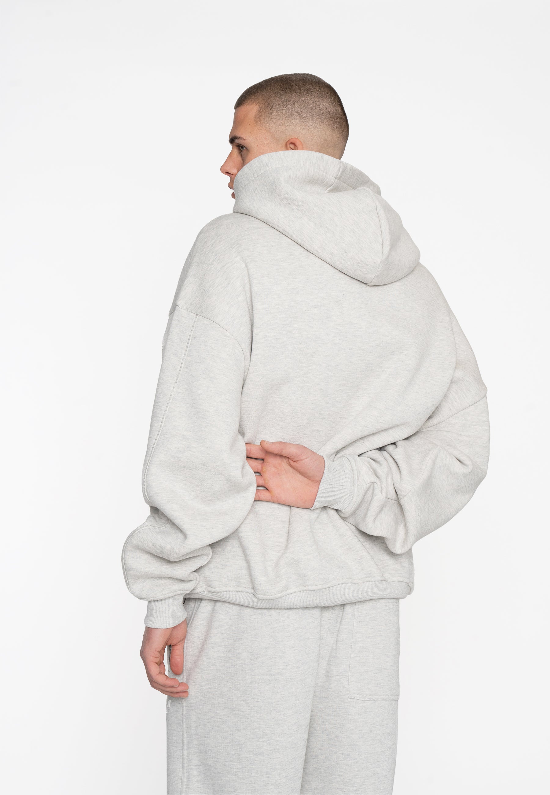 Oversize Zip Hoodie BUFF Grey Melange