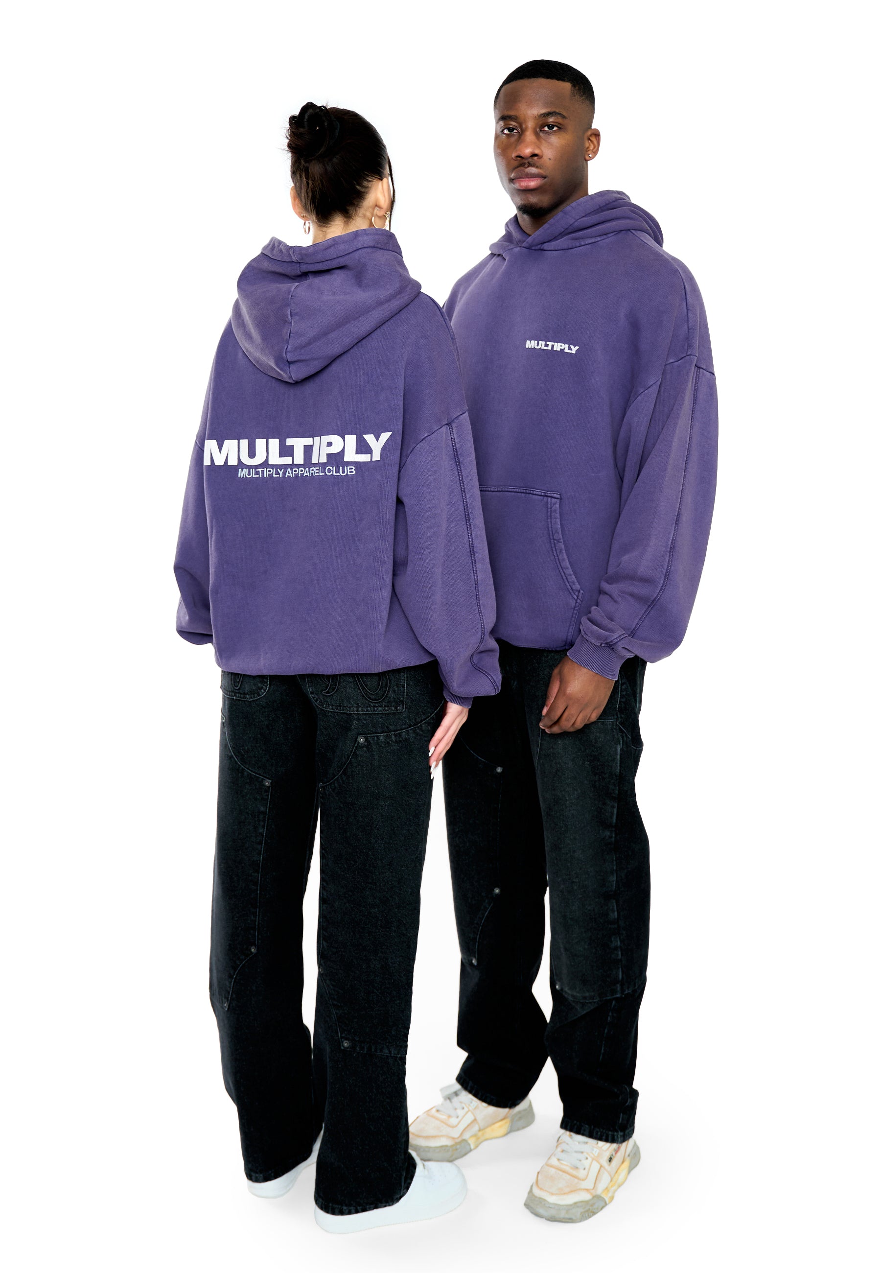 Oversize Hoodie MULTIPLY Purple Velvet Washed