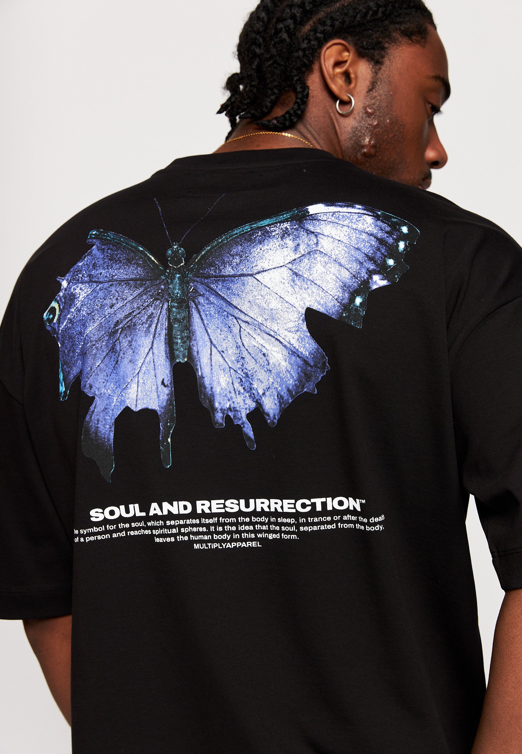 Oversize T-Shirt BUTTERFLY Black