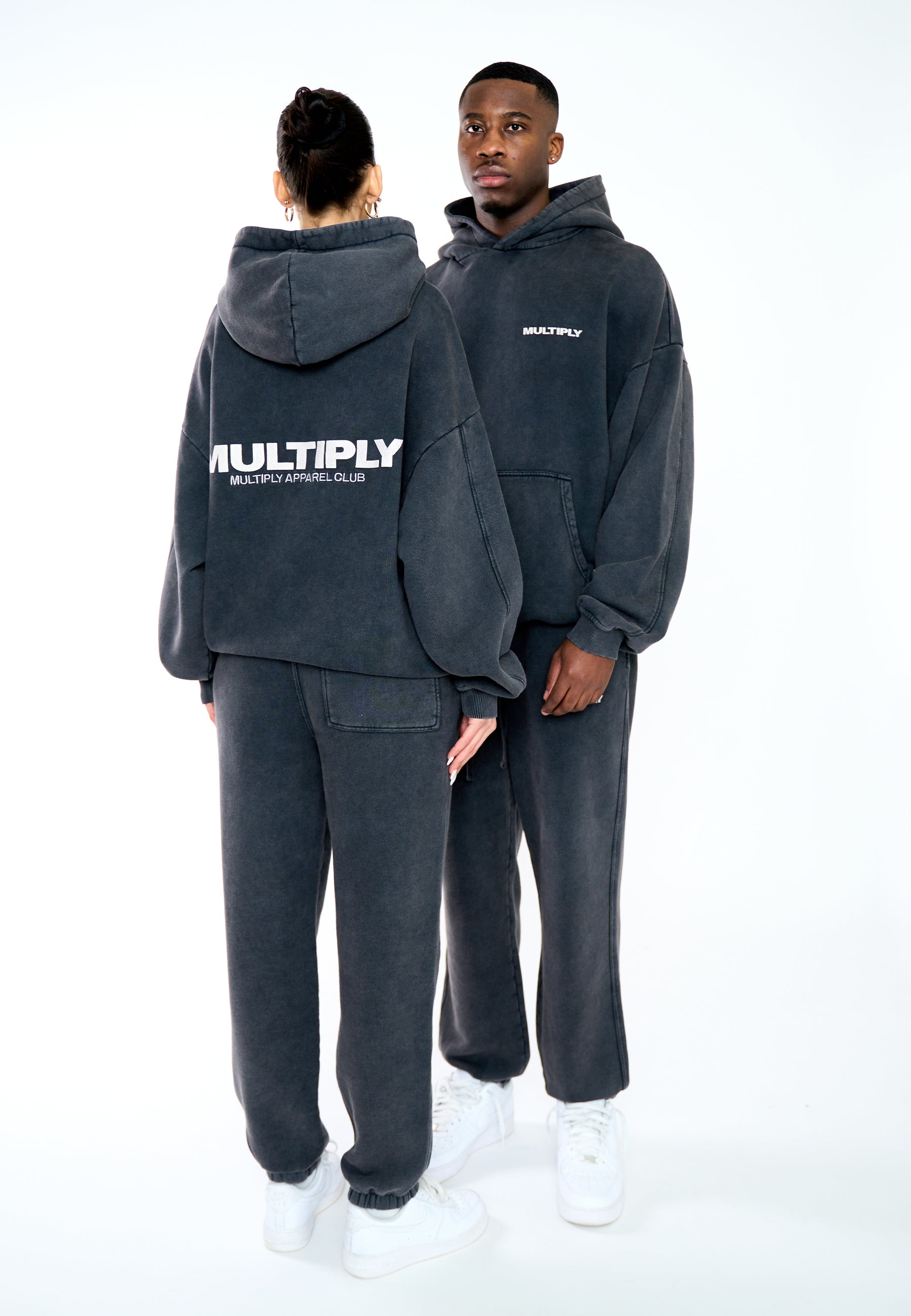 Oversize Hoodie MULTIPLY Black Washed