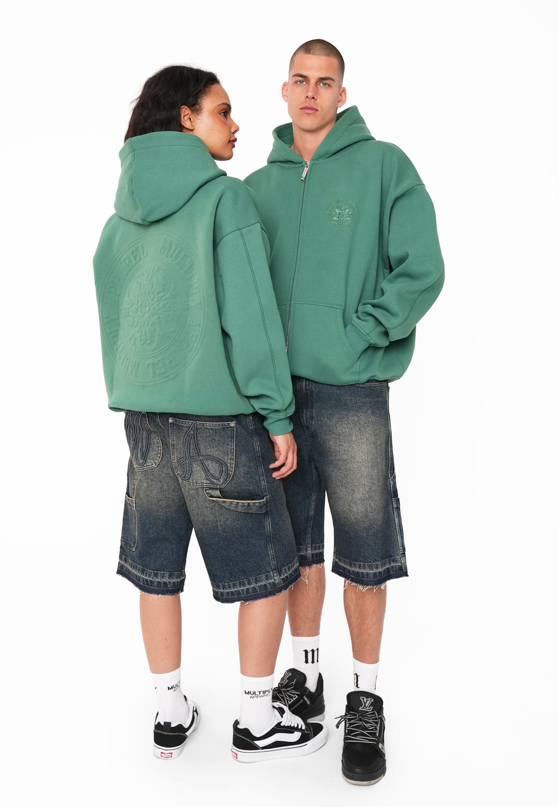 Oversize Zip Hoodie SEALED Smoke Pine