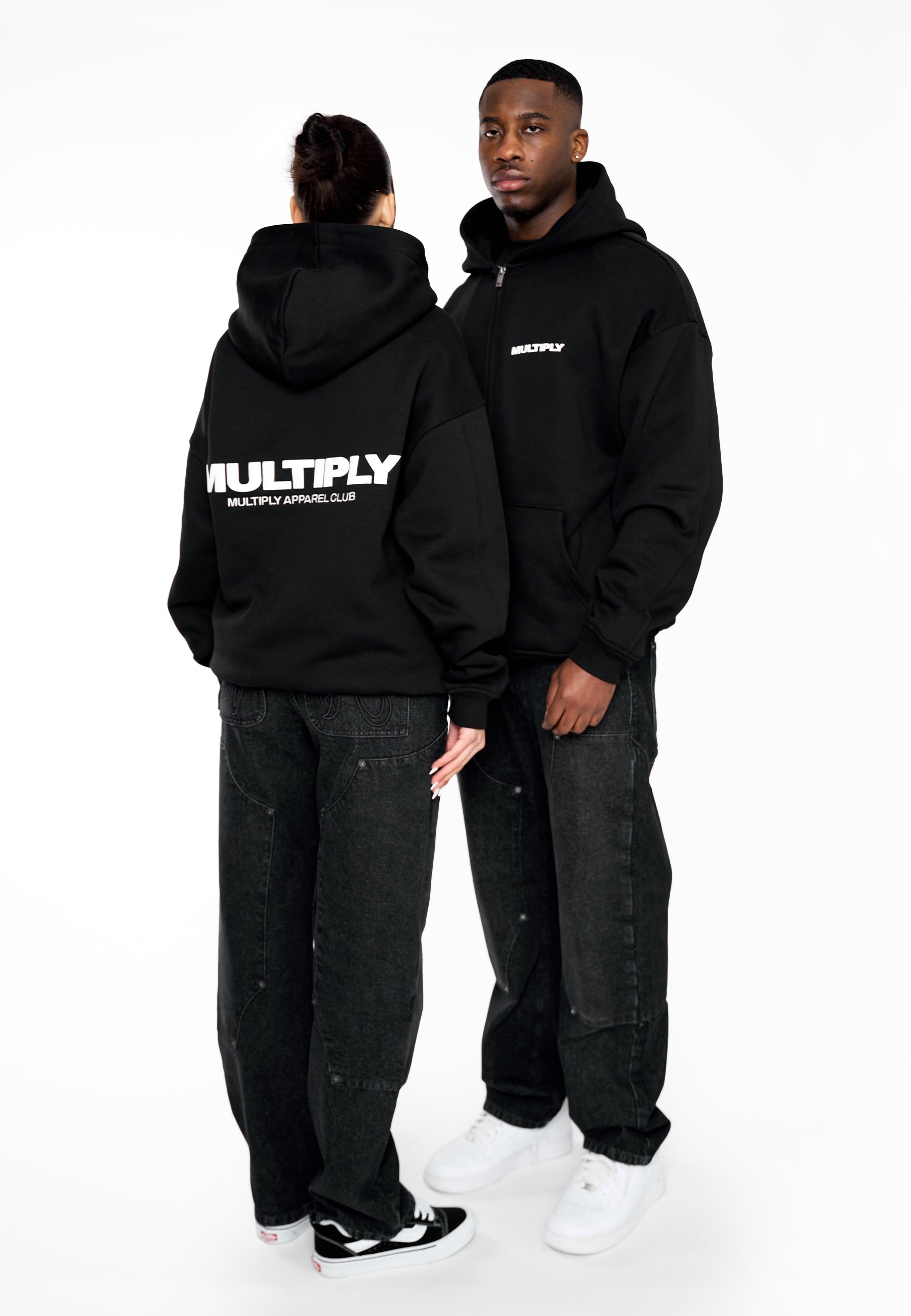 Oversize Zip Hoodie MULTIPLY Black