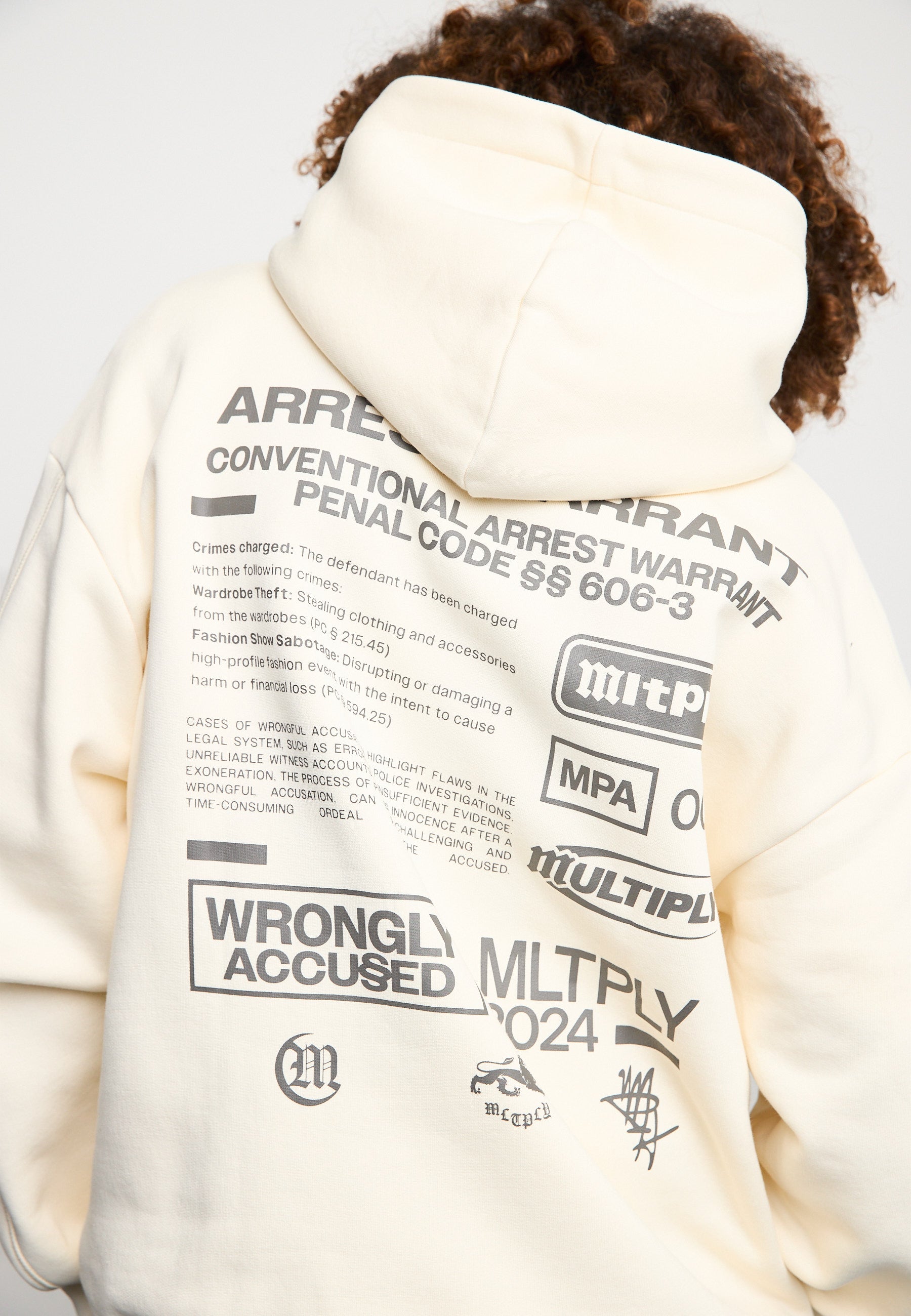 Oversize zip hoodie WARRANT Egret