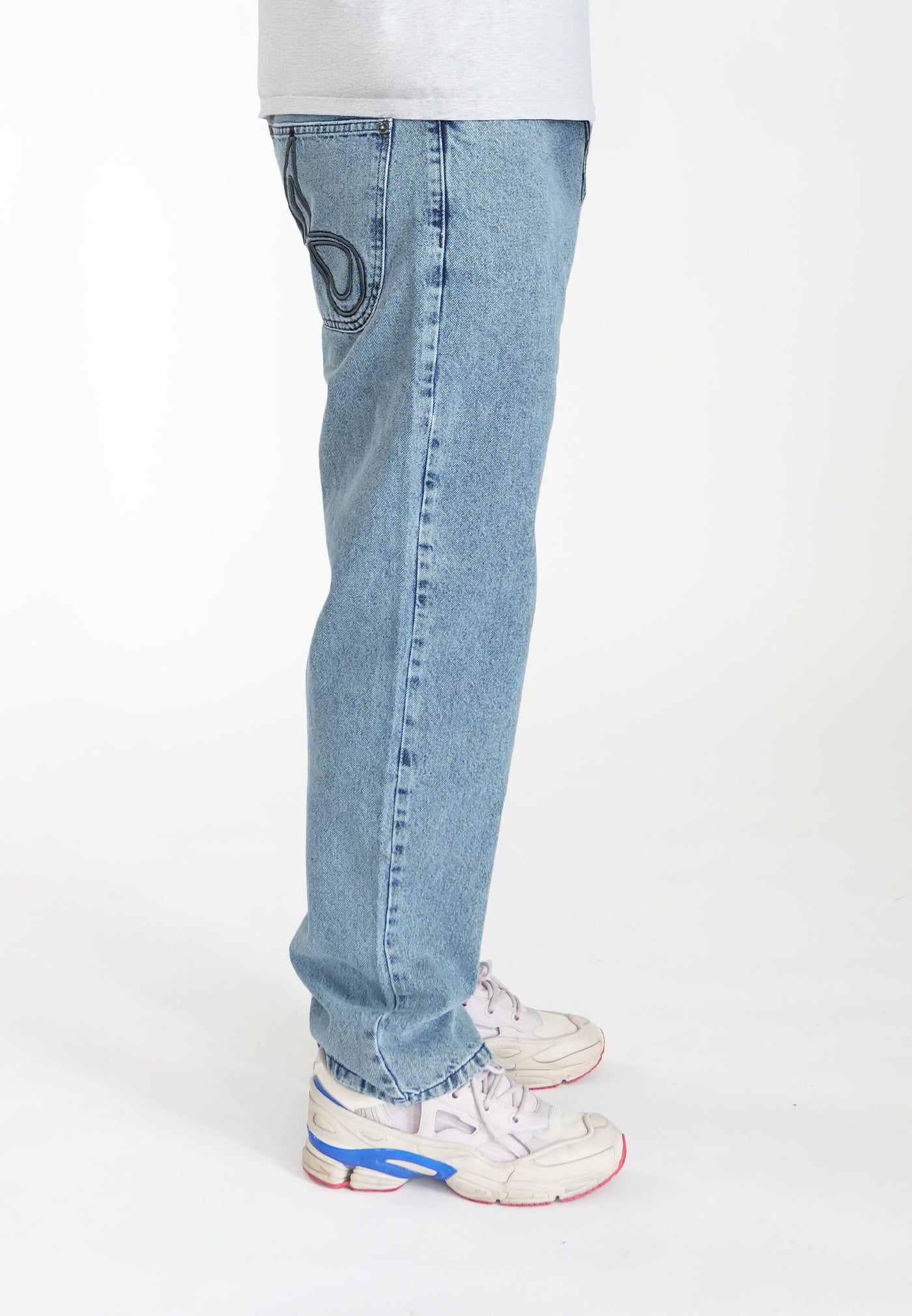Wide Straight Jeans Slick Light Blue