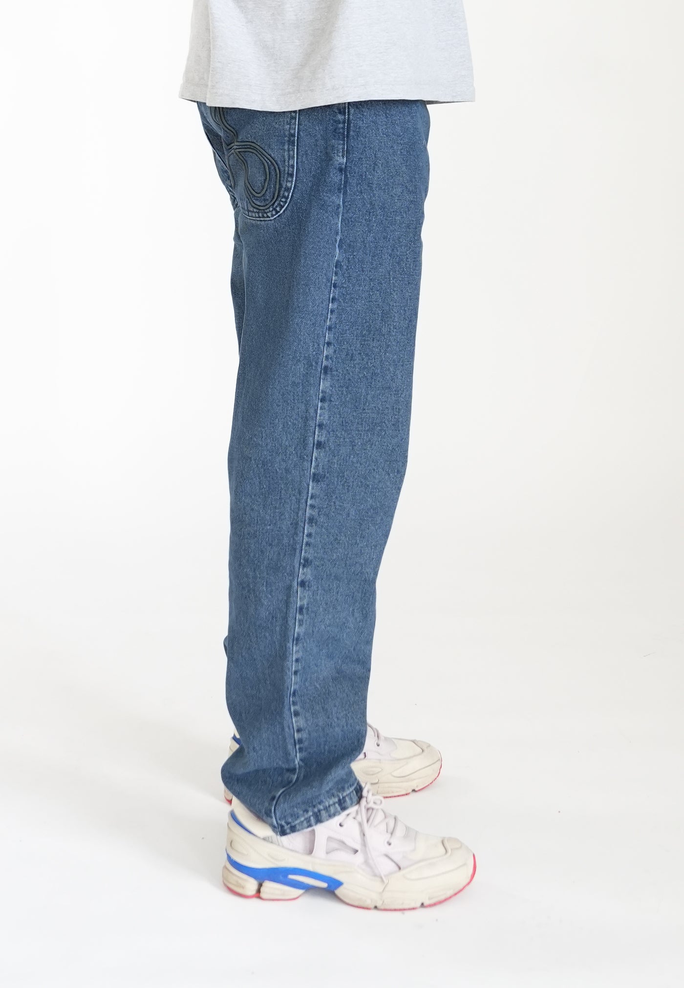 Wide Straight Jeans Slick Blue