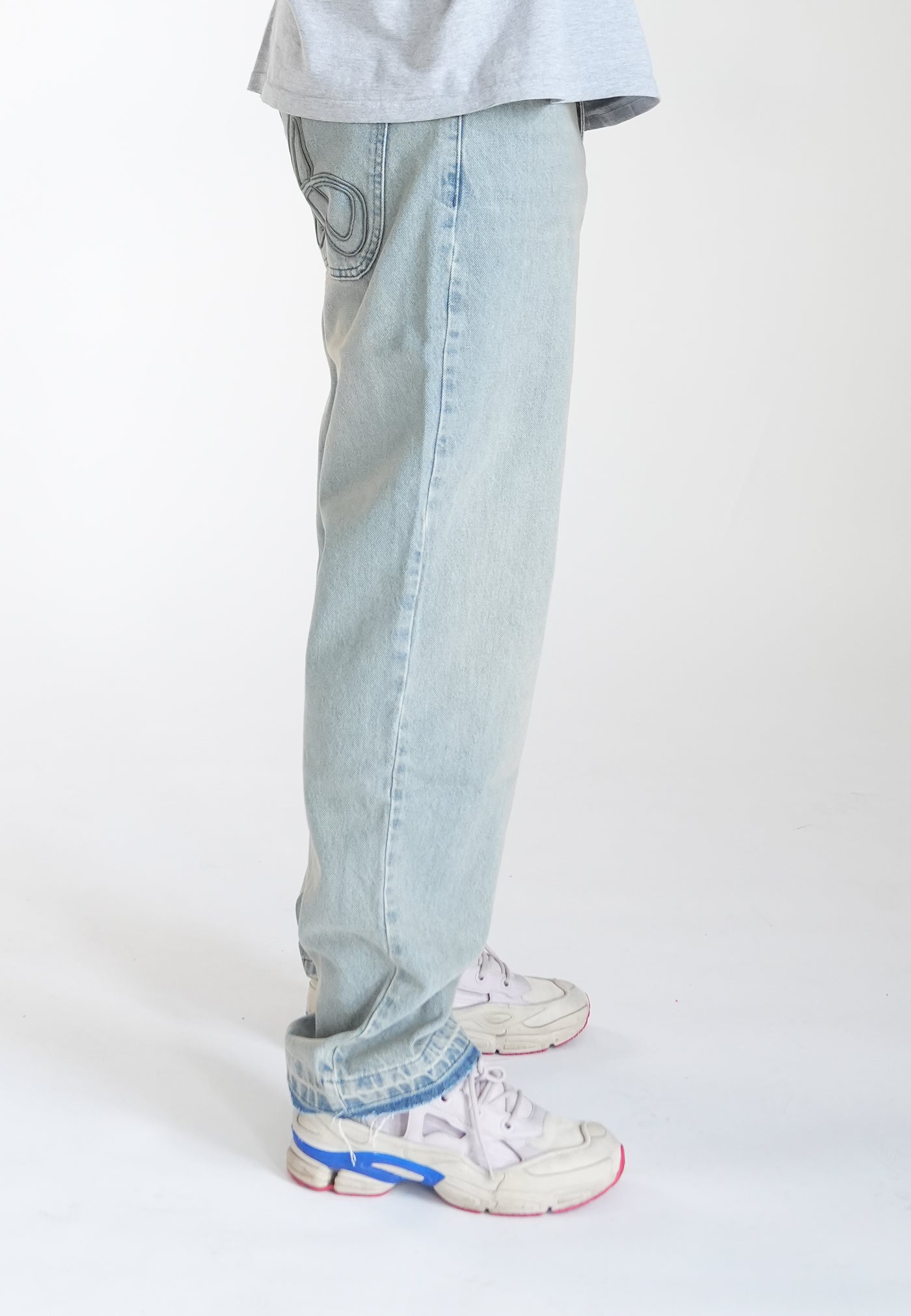 Wide Straight Jeans Slick Blue Sand