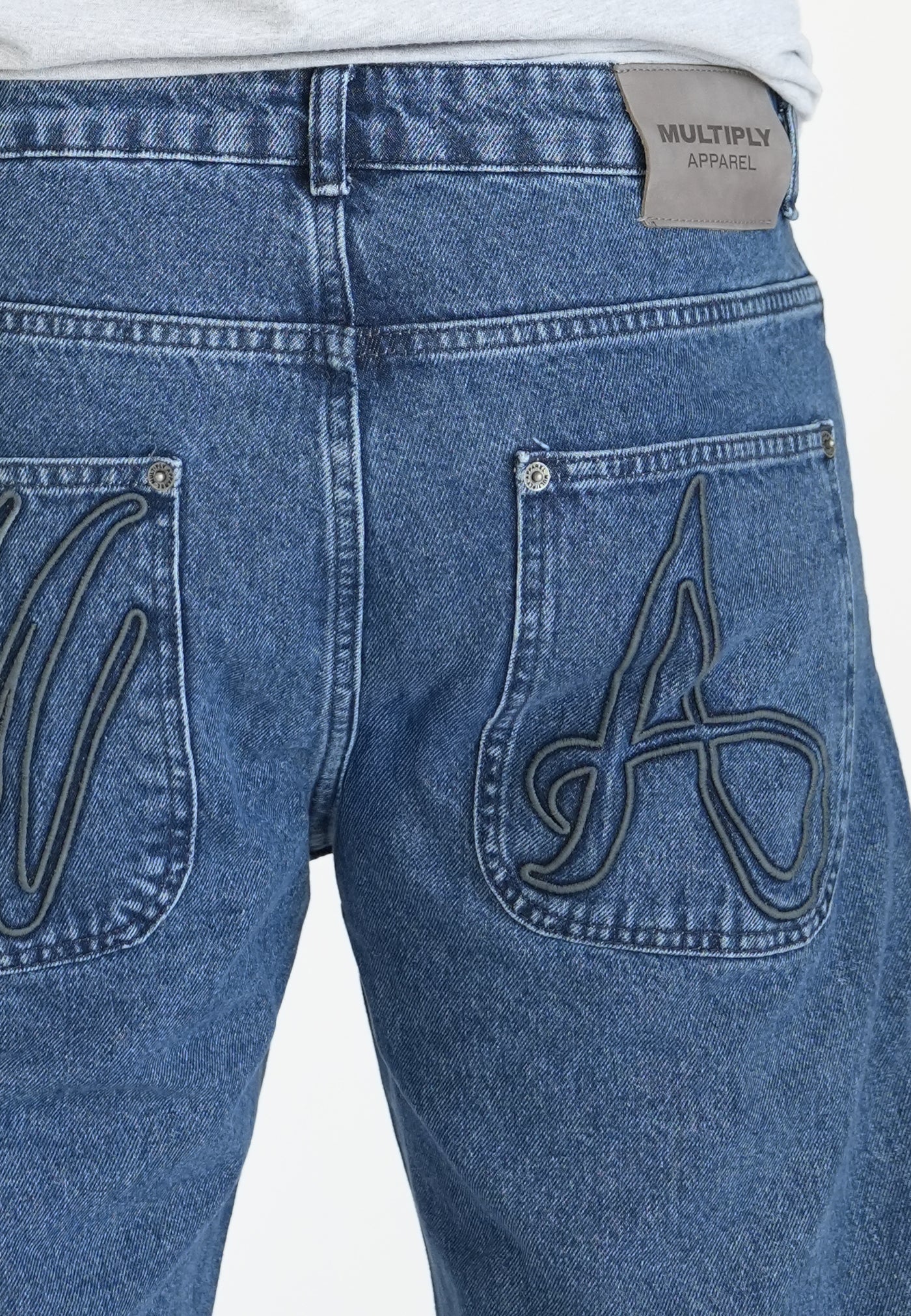 Wide Straight Jeans Slick Blue