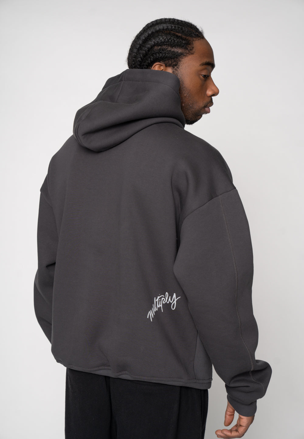 Oversized Hoodie DOG SKETCH Black Soda Washed