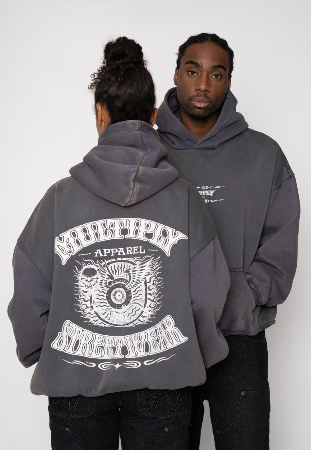 Oversize Hoodie WESTERN Ombre Blue