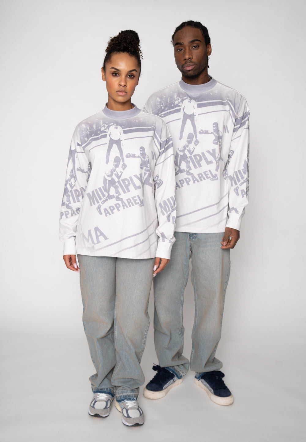 Oversize Longsleeve BOXING RING Vasporous Grey