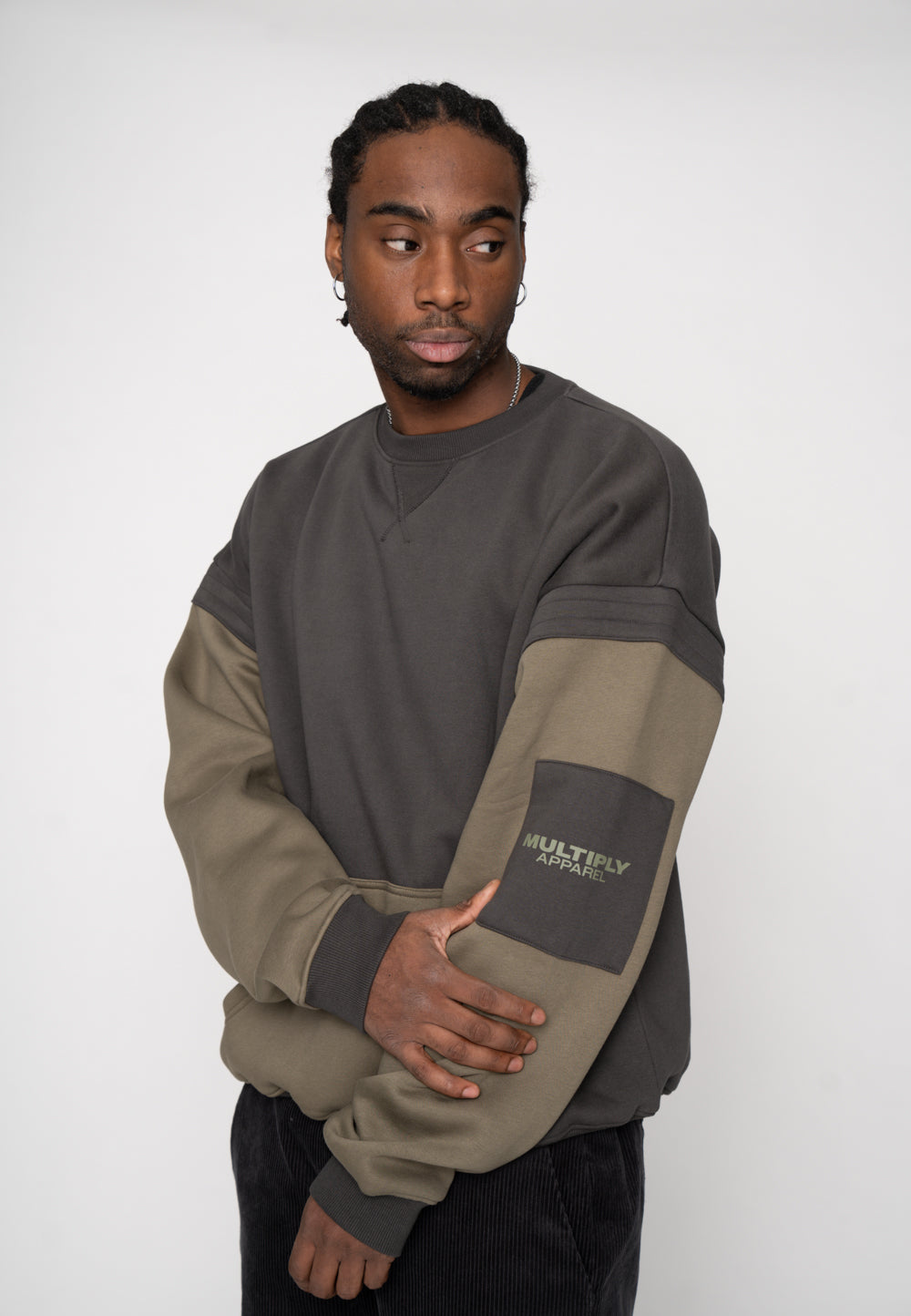 Oversized sweatshirt STACK Black Soda Washed