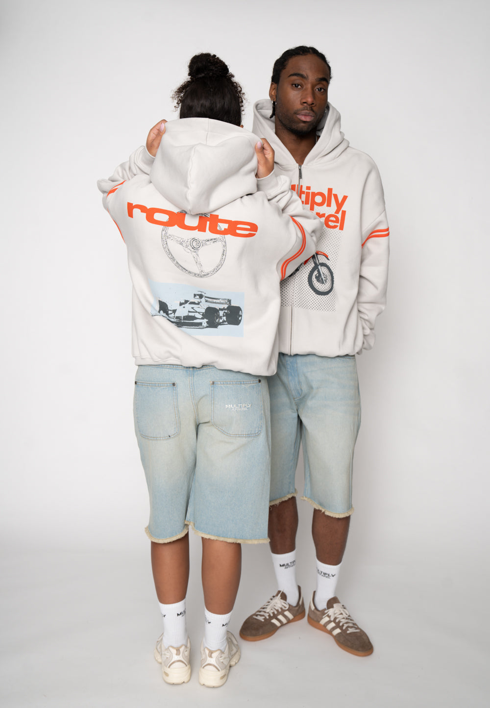 Oversized Zip Hoodie AUTOMOTIVE Glacier Gray