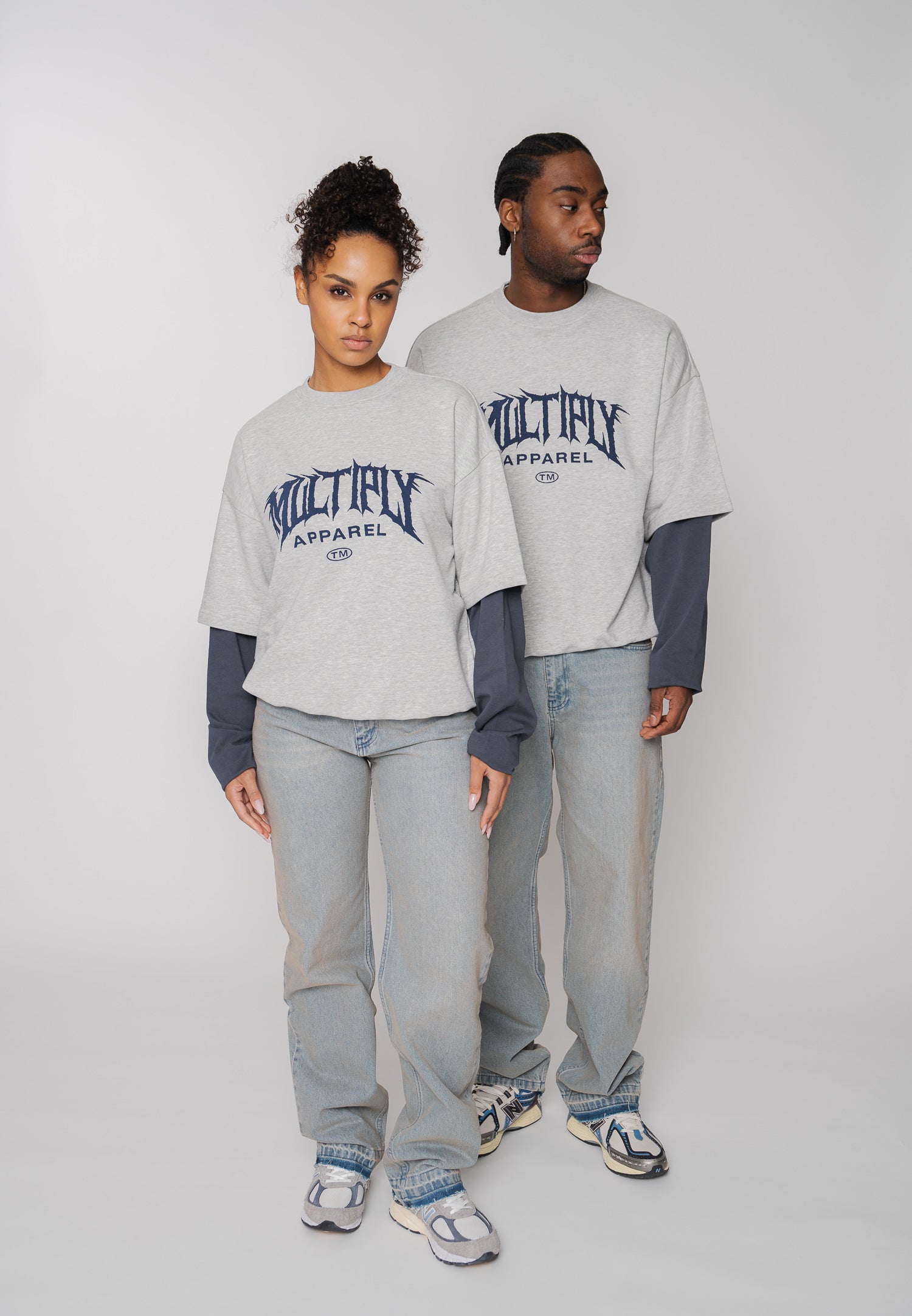 Oversized sweatshirt GRUNGE Gray Melange