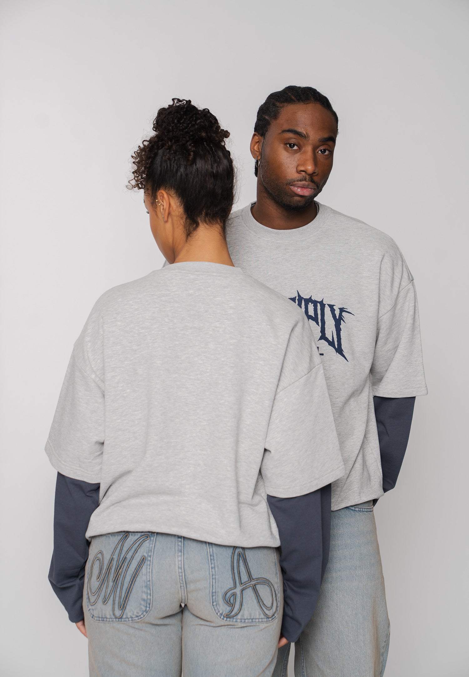 Oversized sweatshirt GRUNGE Gray Melange