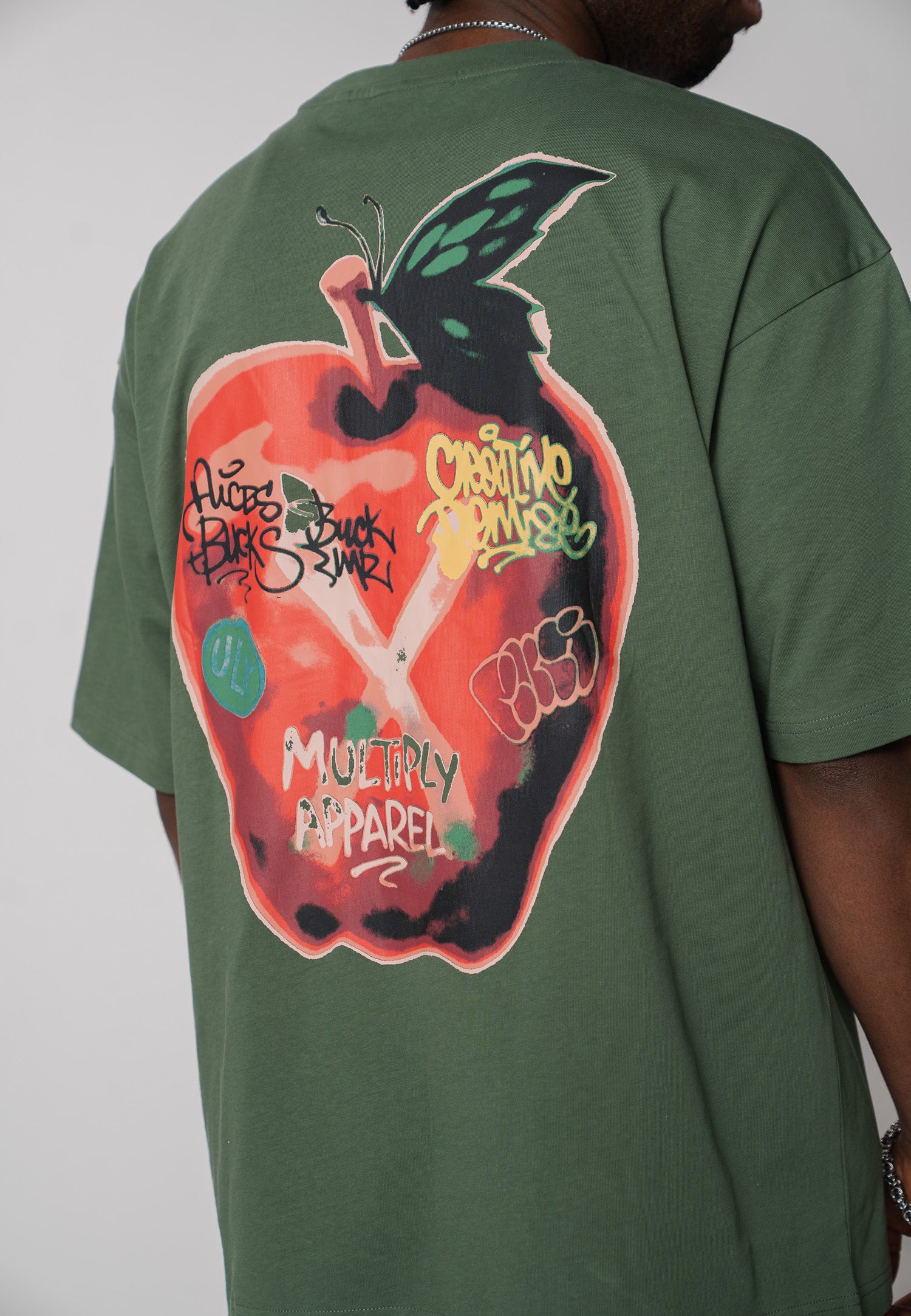 Oversized T-Shirt SNAKE SKETCH Black Soda Washed