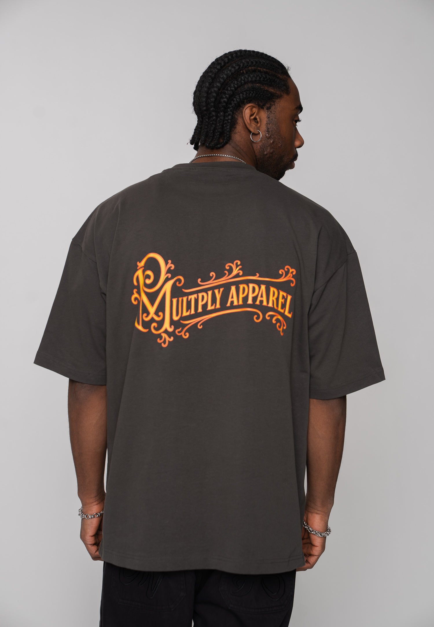 Oversized T-Shirt SNAKE SKETCH Black Soda Washed