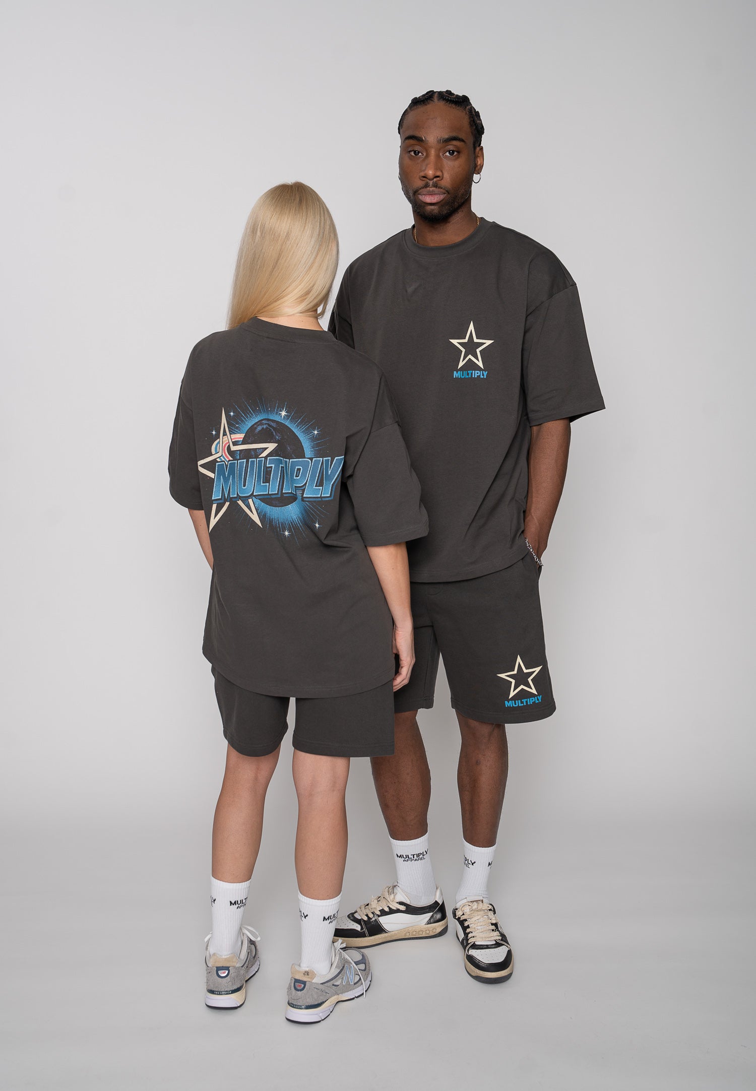 Oversize longsleeve HORSE SKETCH Black Soda Washed