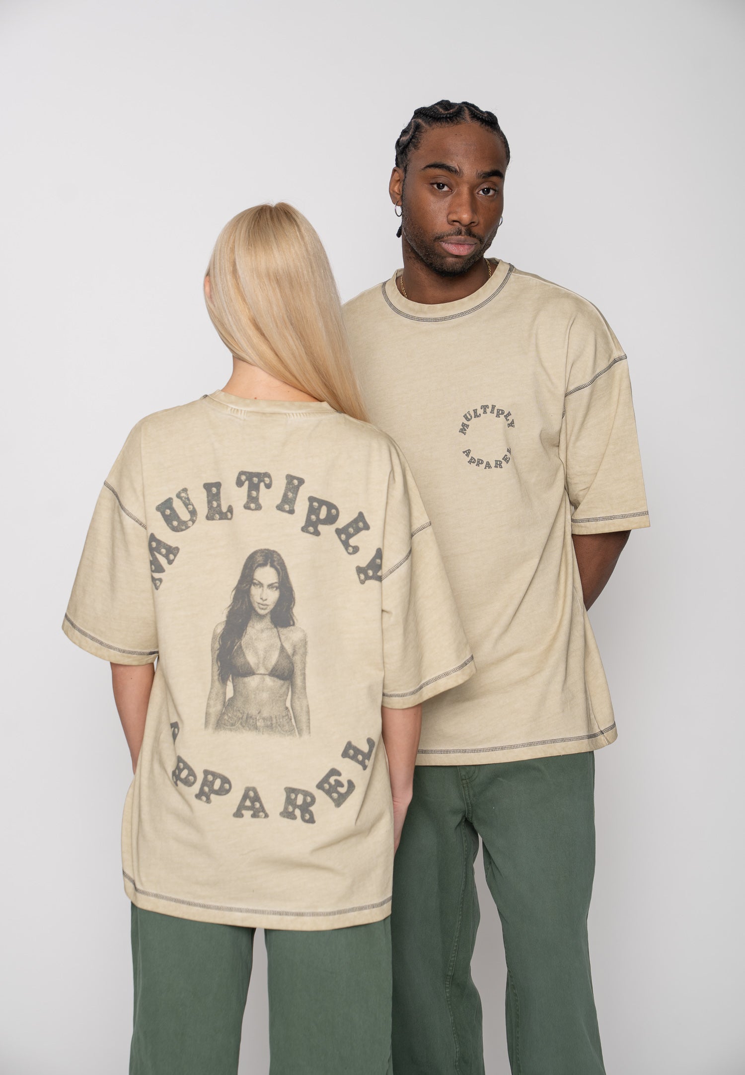 Oversize longsleeve HORSE SKETCH Black Soda Washed