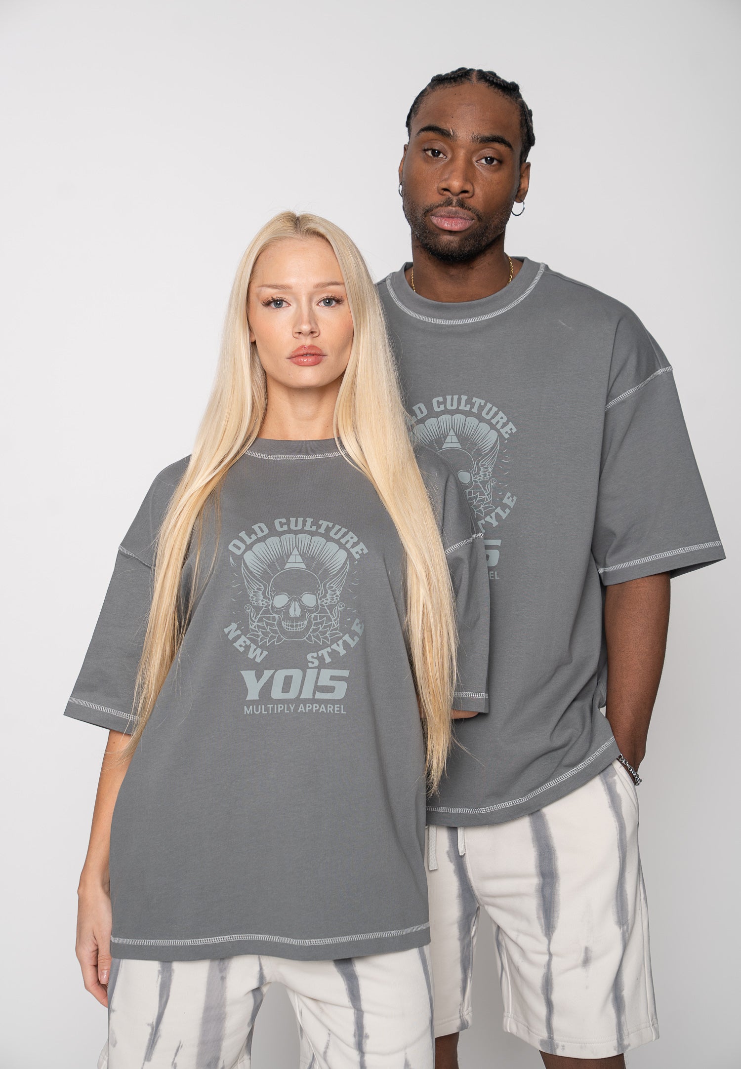 Oversize longsleeve HORSE SKETCH Black Soda Washed