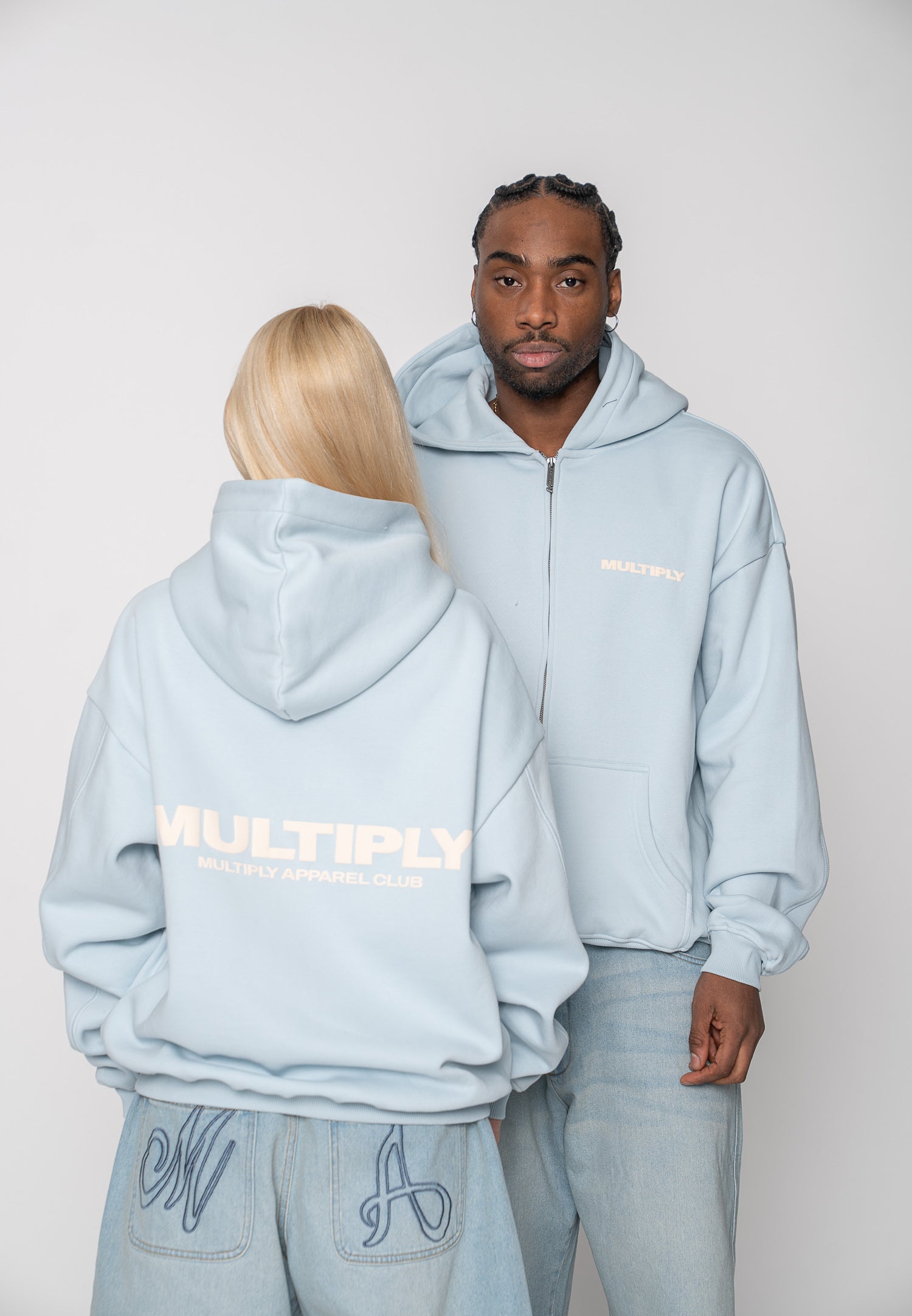 Oversize Zip Hoodie MULTIPLY Black