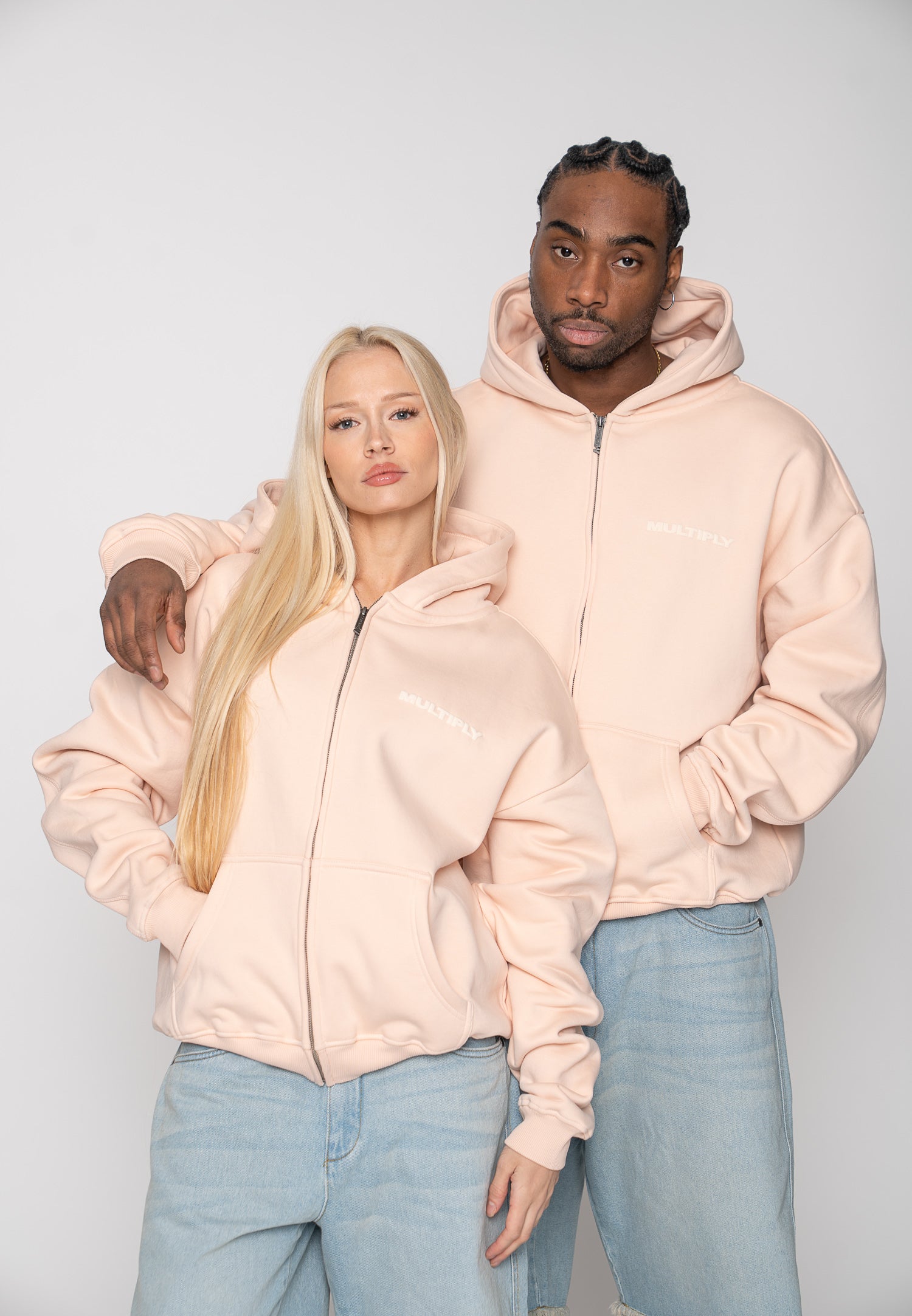 Oversize Zip Hoodie MULTIPLY Black