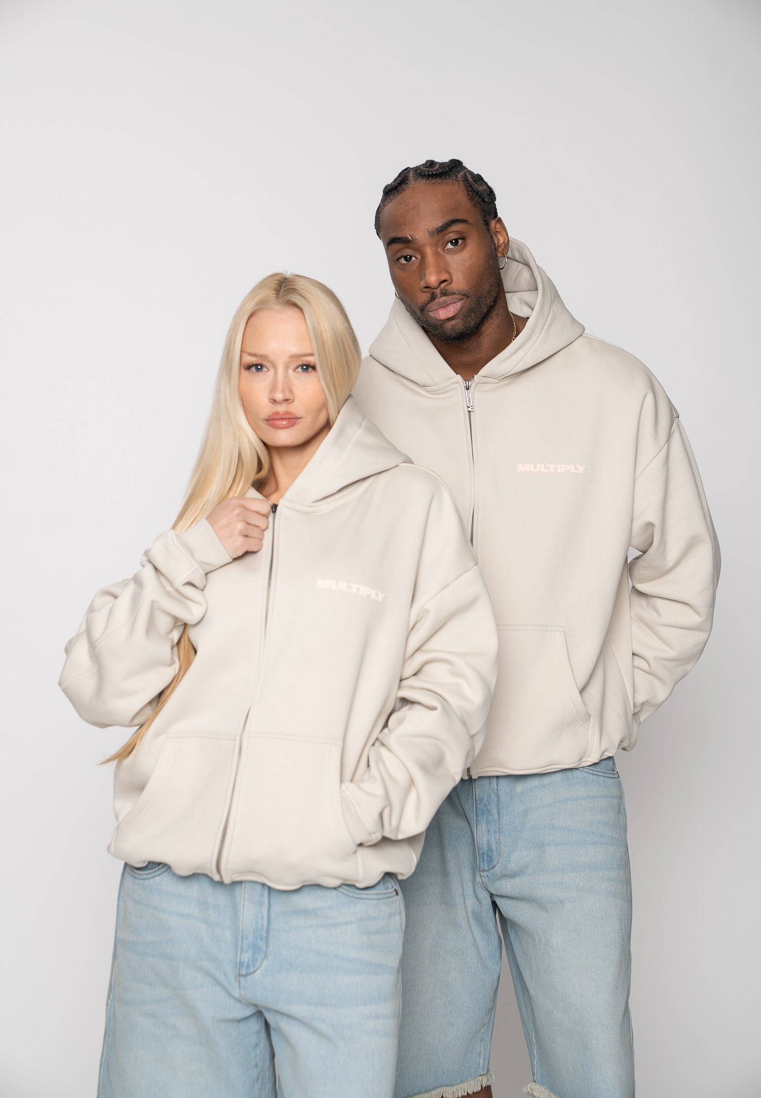 Oversize Zip Hoodie MULTIPLY Black