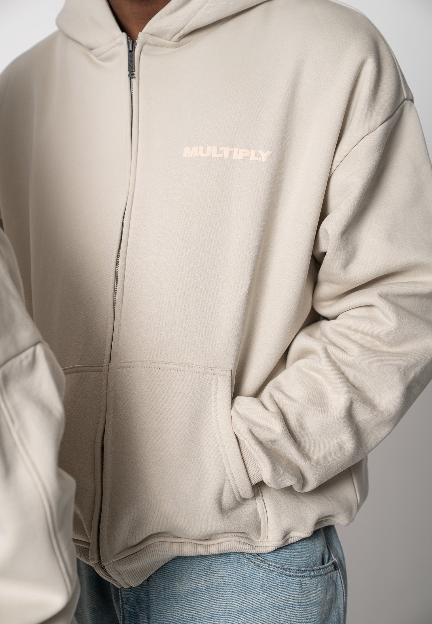 Oversize Zip Hoodie MULTIPLY Black