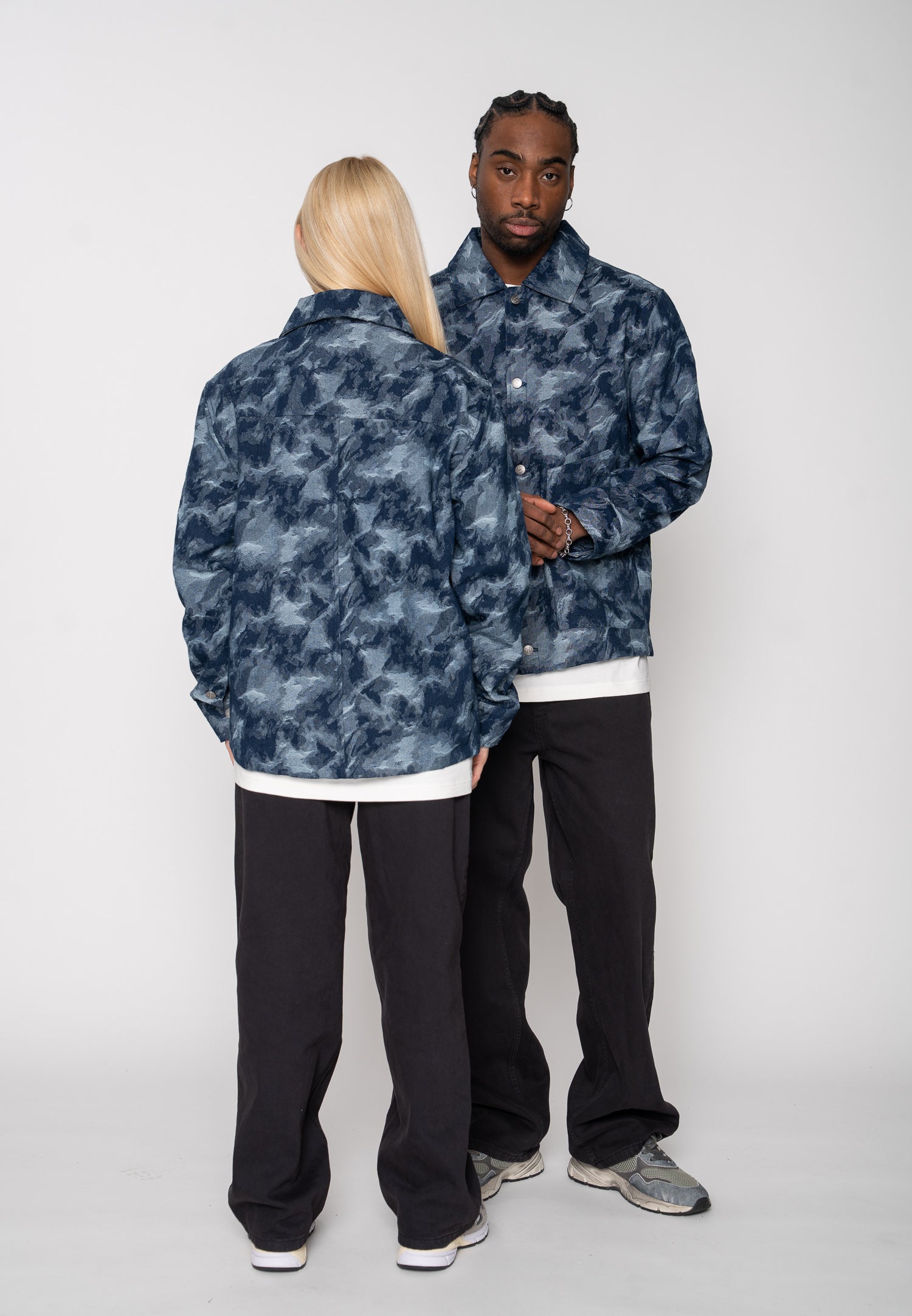 Wide Straight Jeans Black Washed