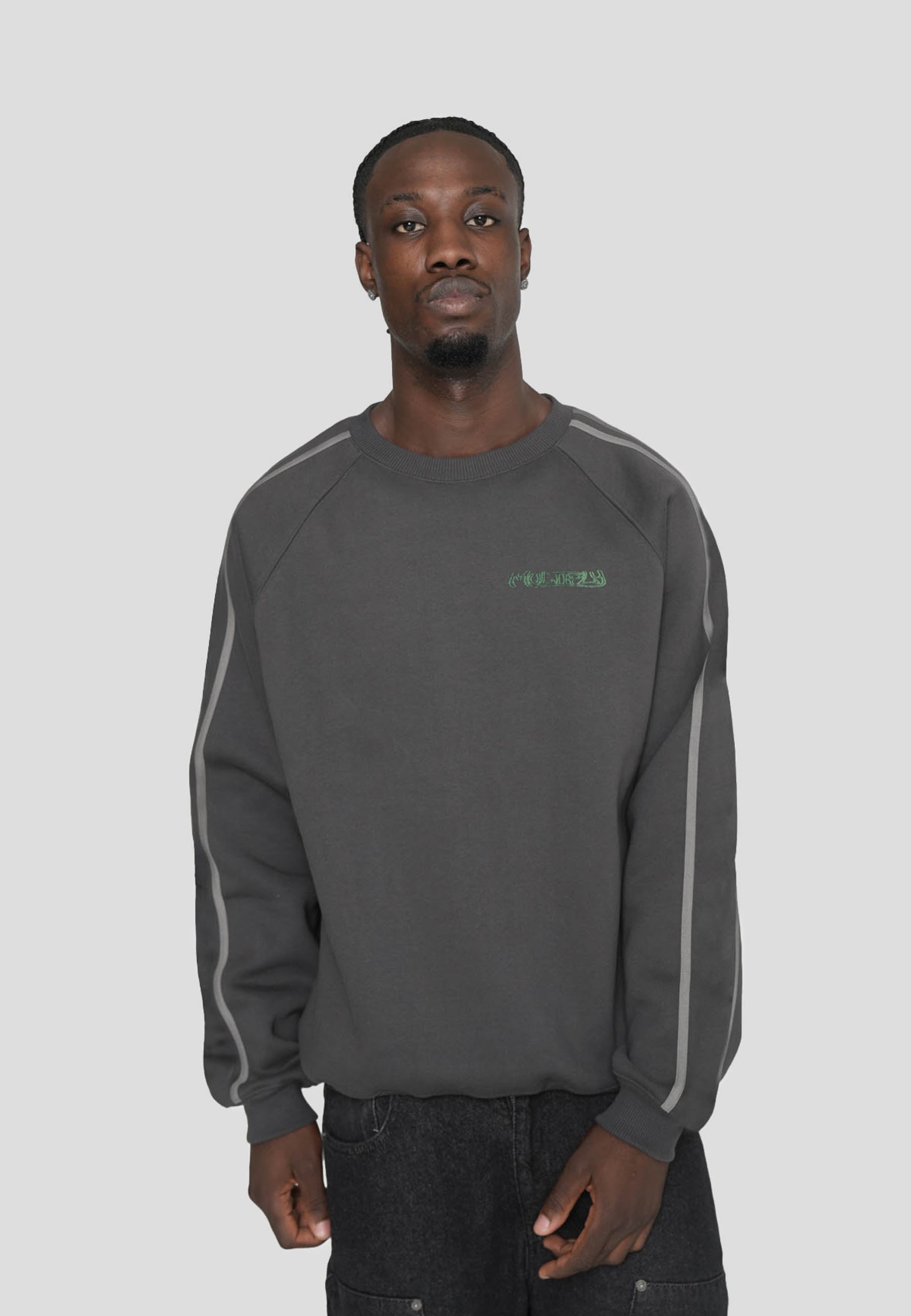 Oversize Sweatshirt SURVEILLANCE Black Soda Washed