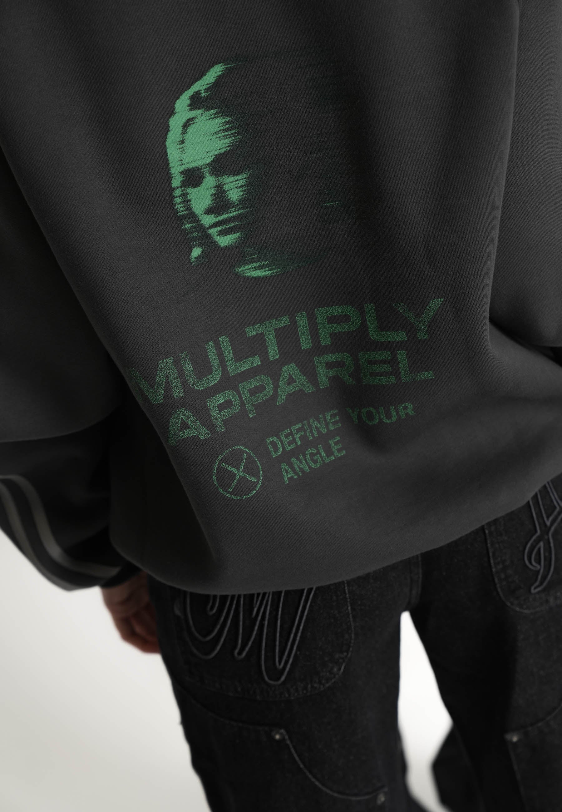 Oversize Sweatshirt SURVEILLANCE Black Soda Washed