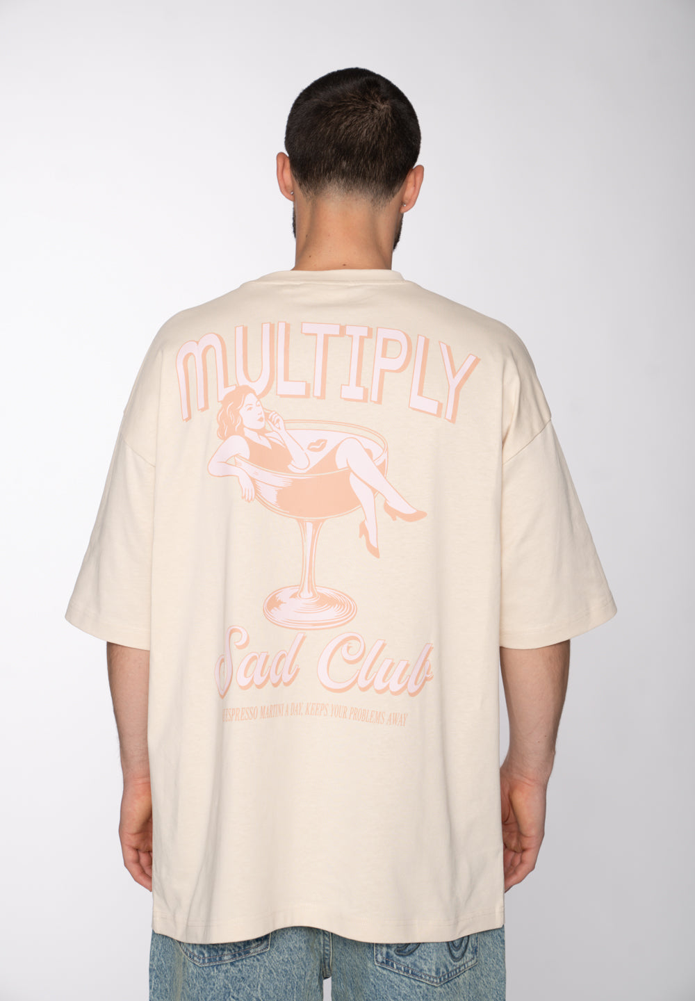 Oversize longsleeve HORSE SKETCH Black Soda Washed