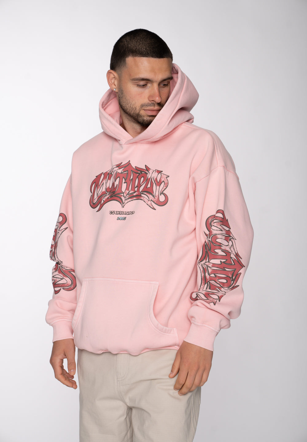 Oversized Hoodie DOG SKETCH Black Soda Washed