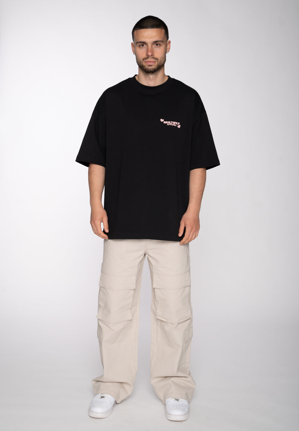 Oversize longsleeve HORSE SKETCH Black Soda Washed