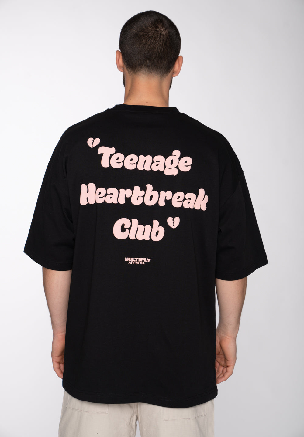 Oversize longsleeve HORSE SKETCH Black Soda Washed